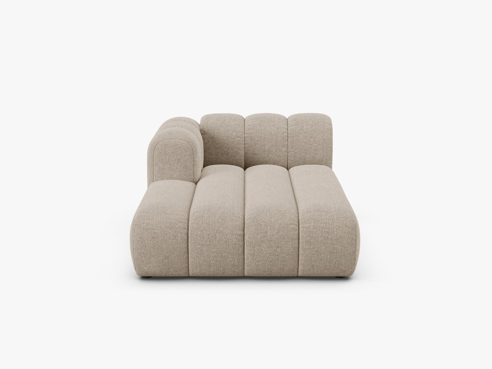 Micadoni Recamiere Lupine 2-Sitzer Links Chenille Eden Dunkelbeige