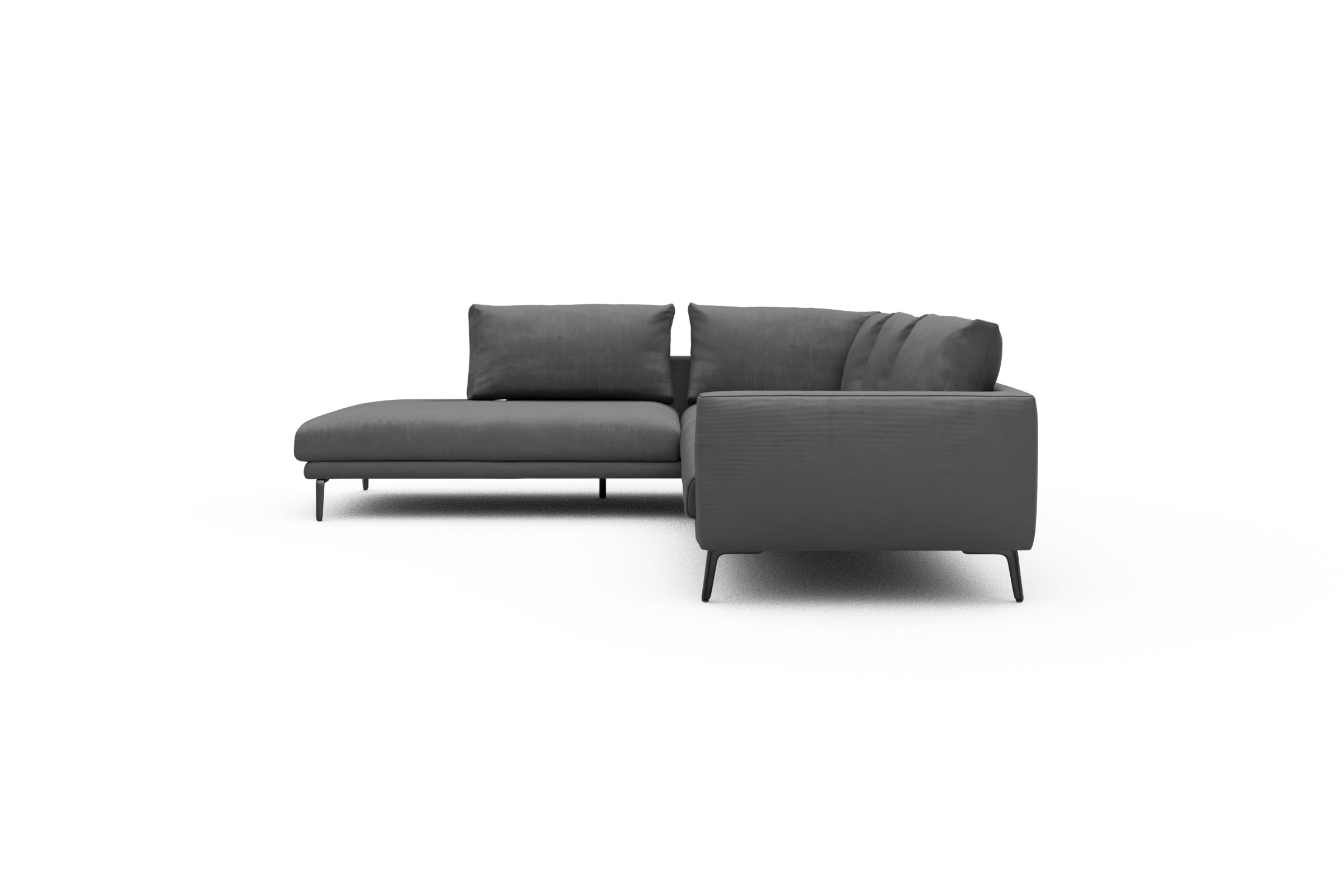 Ecksofa Karl Relax-Ecke links mit 2,5-Sitzer Cordufine-Grey