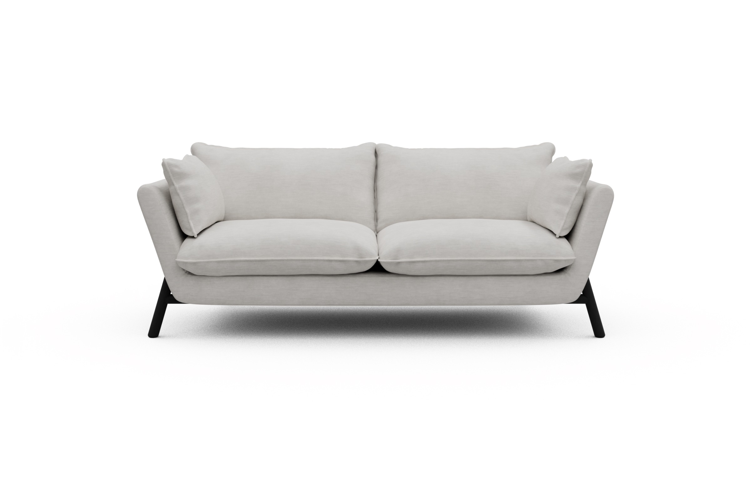 Skandi Home Sofa Emil PREMIUM 2-Sitzer Beinfarbe Eiche Schwarz Vivus-Dusty-Off-White moebelfaktor
