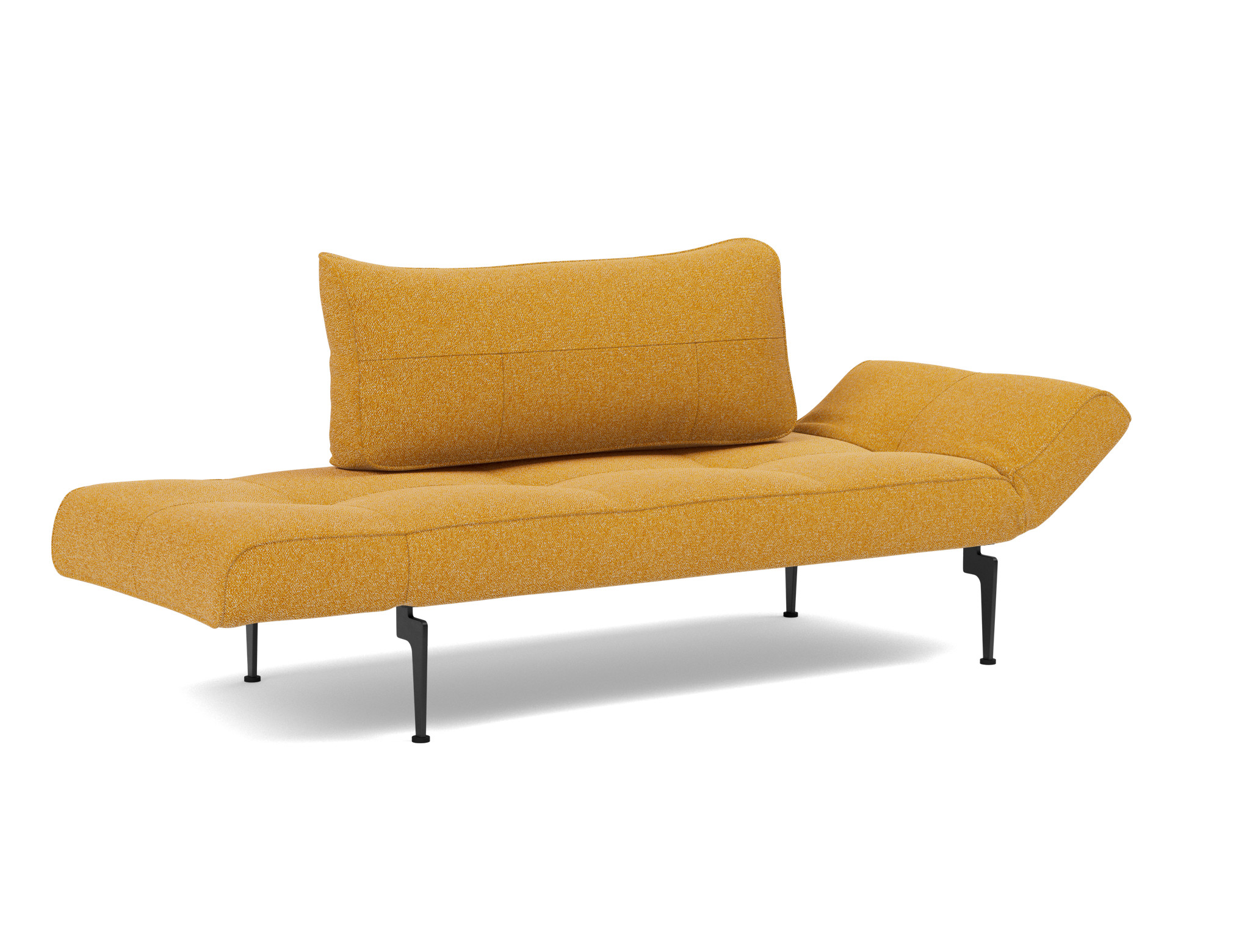 Tagesbett Zeal Boucle Skandi 536-Ochre Beine Laser schwarz