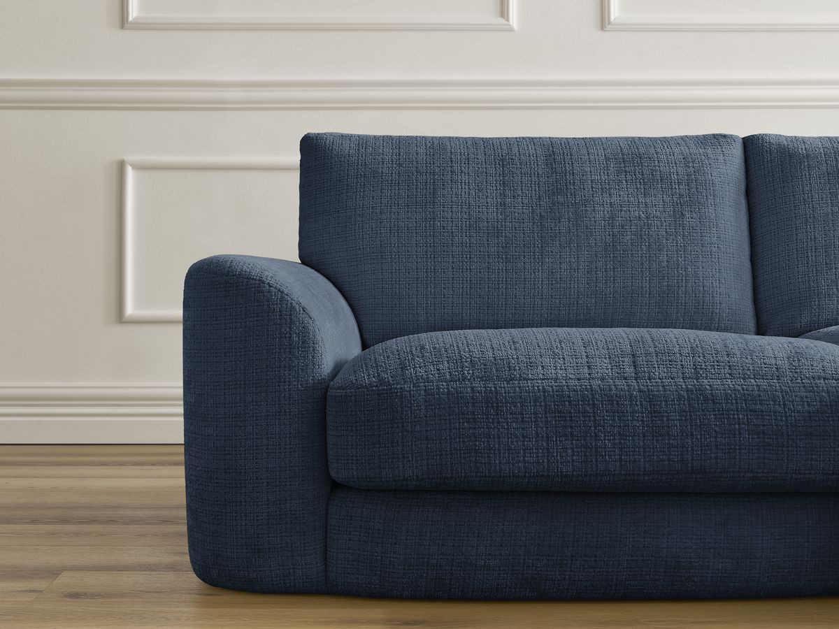 Bobochic Leonore Ecksofa Strukturstoff Dunkelblau Ecke rechts
