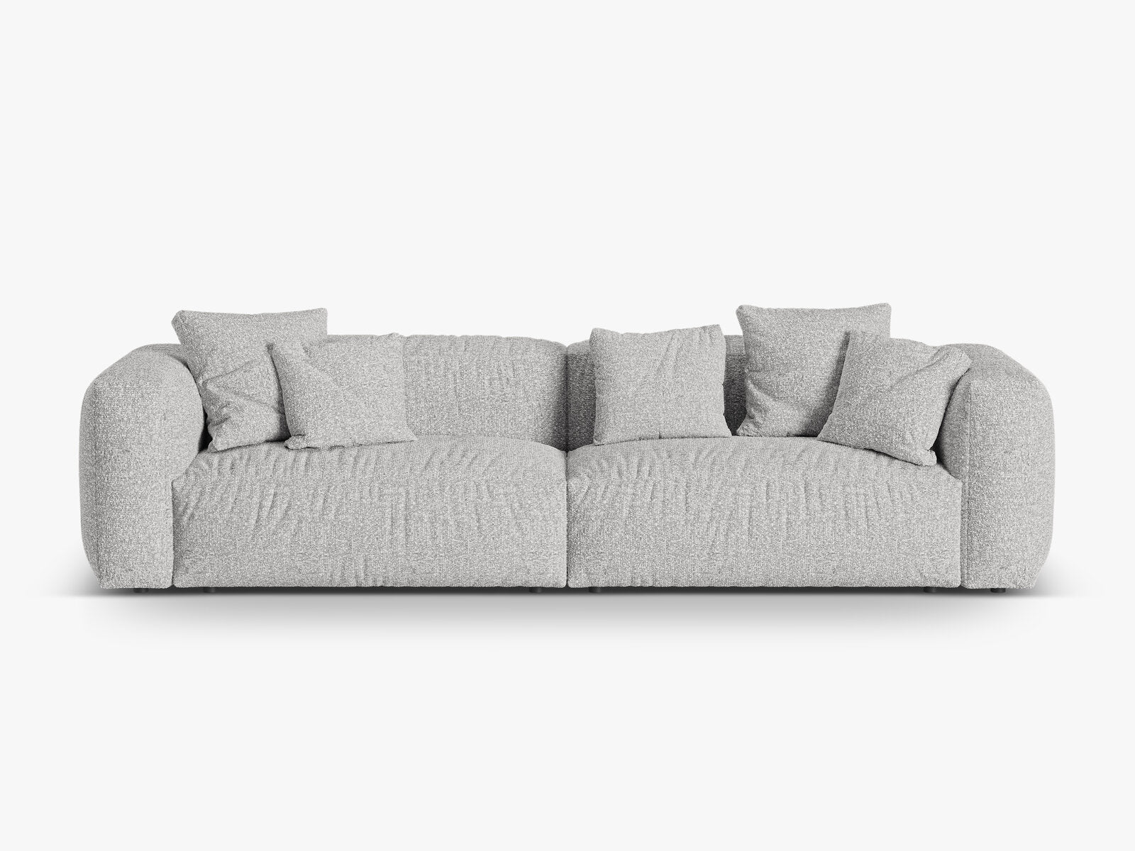 Micadoni Sofa Martina 4-Sitzer Boucle Monet Silber