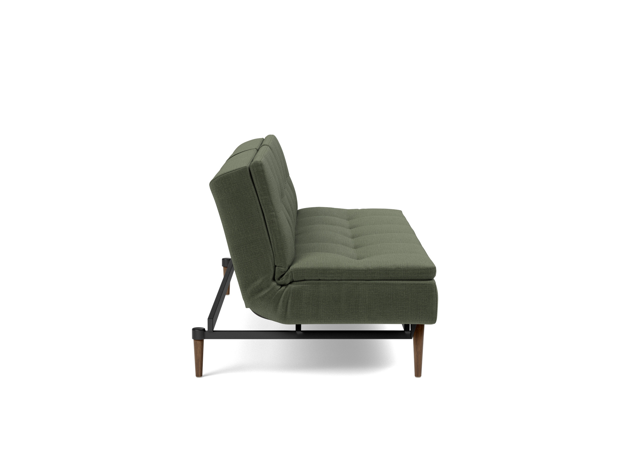 Schlafsofa Dublexo Chenille Esina 413-Olive-Green Beine Styletto Eiche dunkel