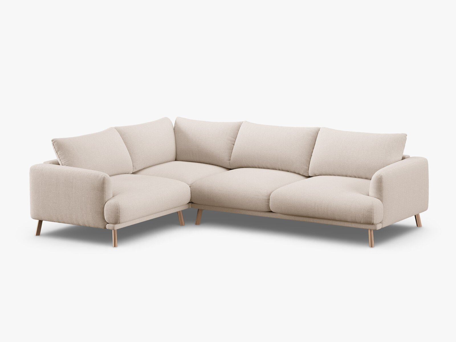 Micadoni Ecksofa Naomi 4-Sitzer große Version Links Strukturierter Stoff Liberty Beige