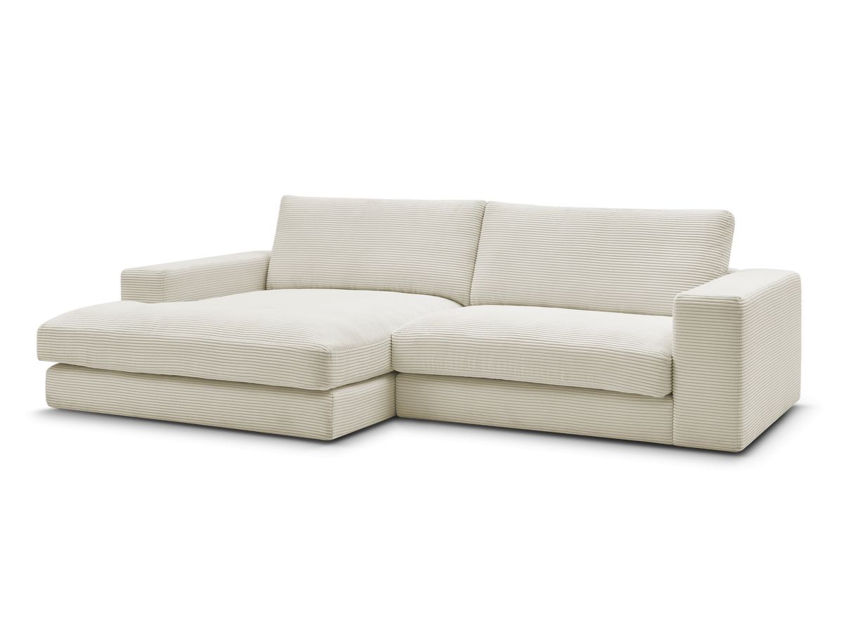 Bobochic Leonard Ecksofa 234 × 159 cm Cordsamt Beige Ecke links