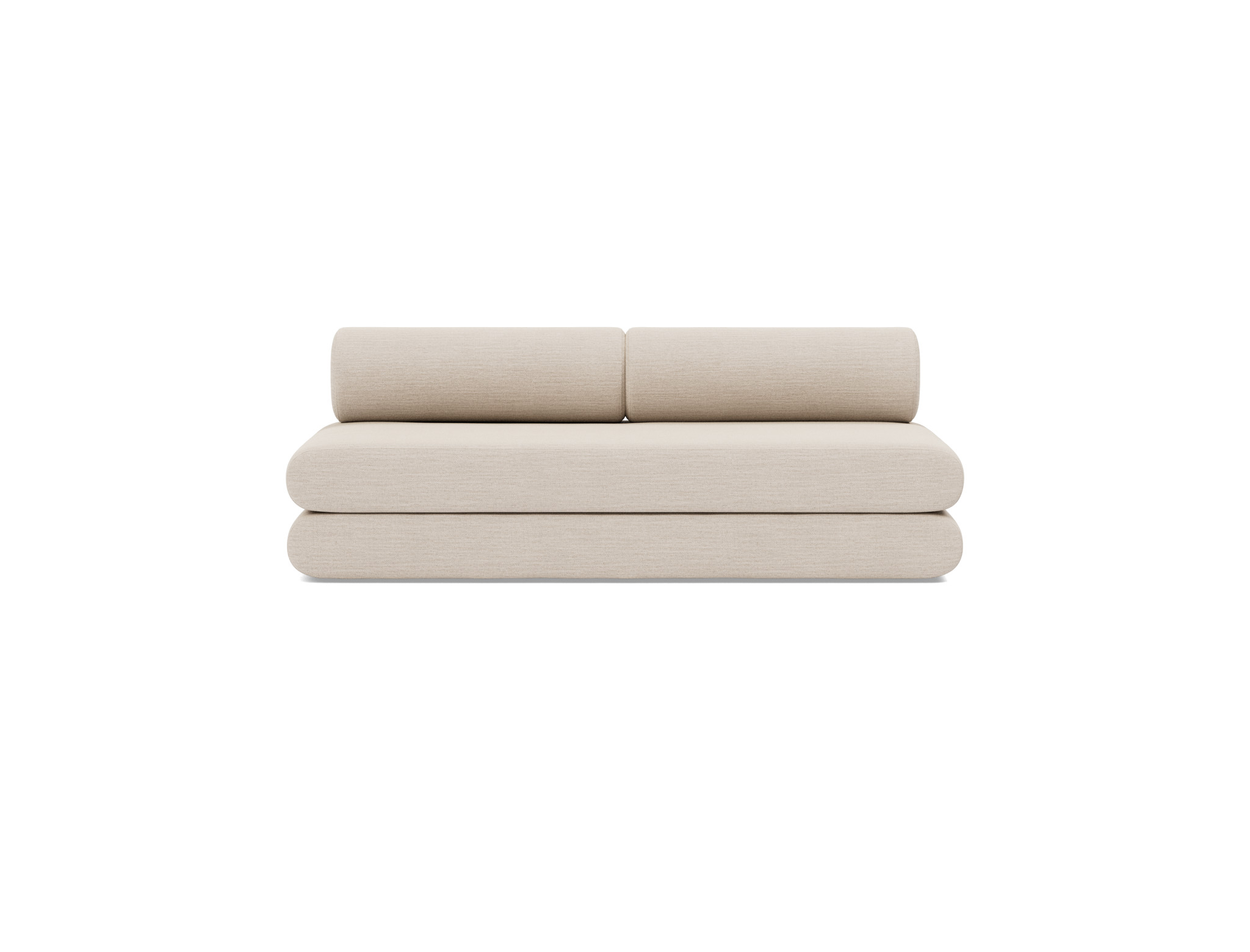 Tagesbett Circlus mit Rückenrollen Webstoff Blida 612-Sand-Grey