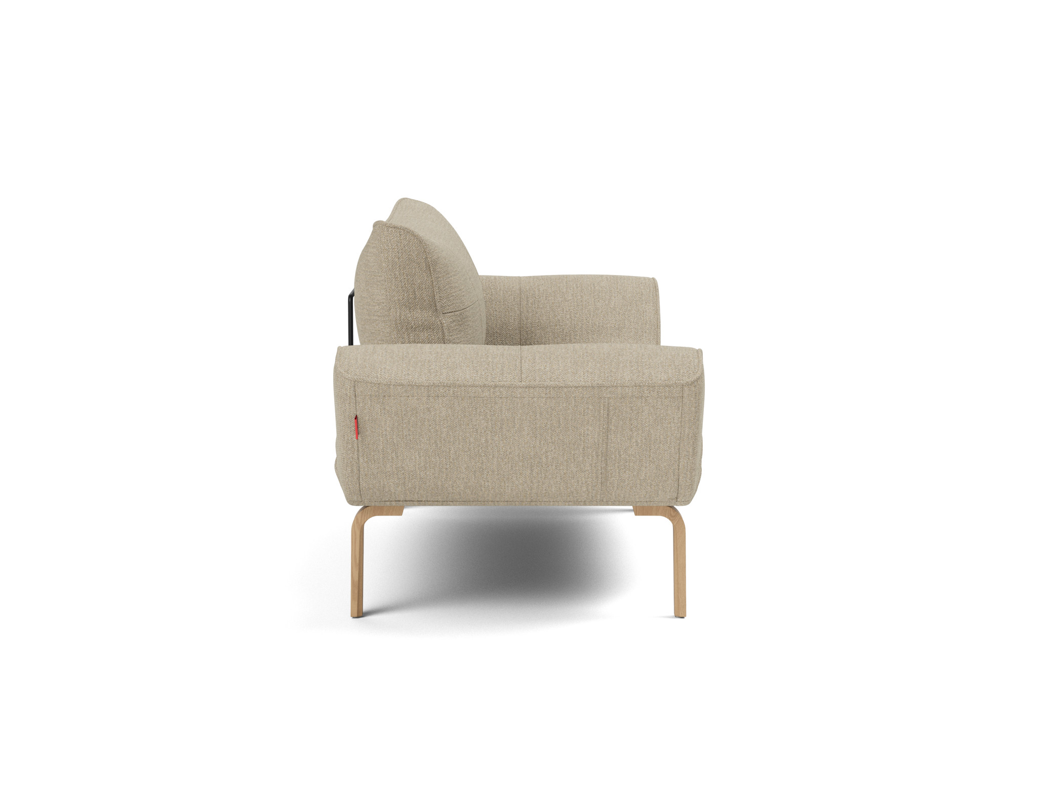 Tagesbett Zeal Strukturierter Stoff Taura 356-Sand Beine Bow Eiche