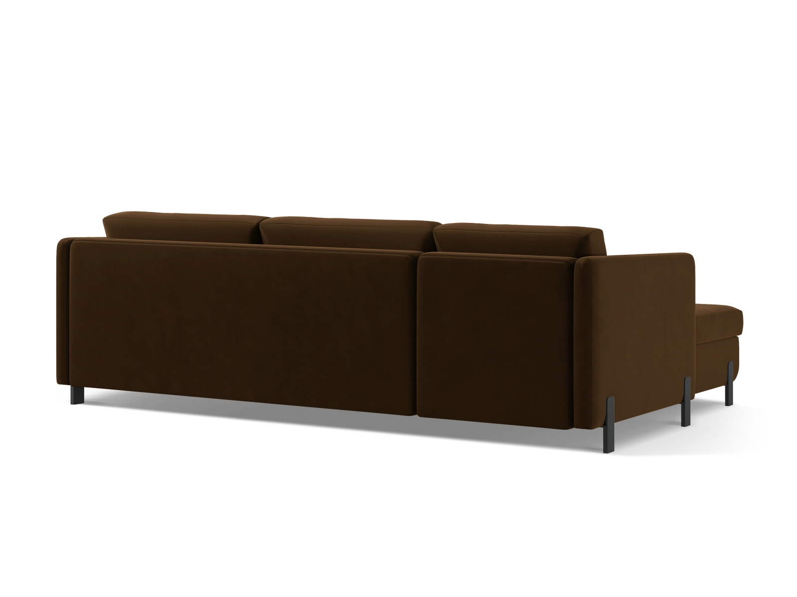 Micadoni Schlaf-Ecksofa Gloria 5-Sitzer Rechts Samt Schokolade 205x160