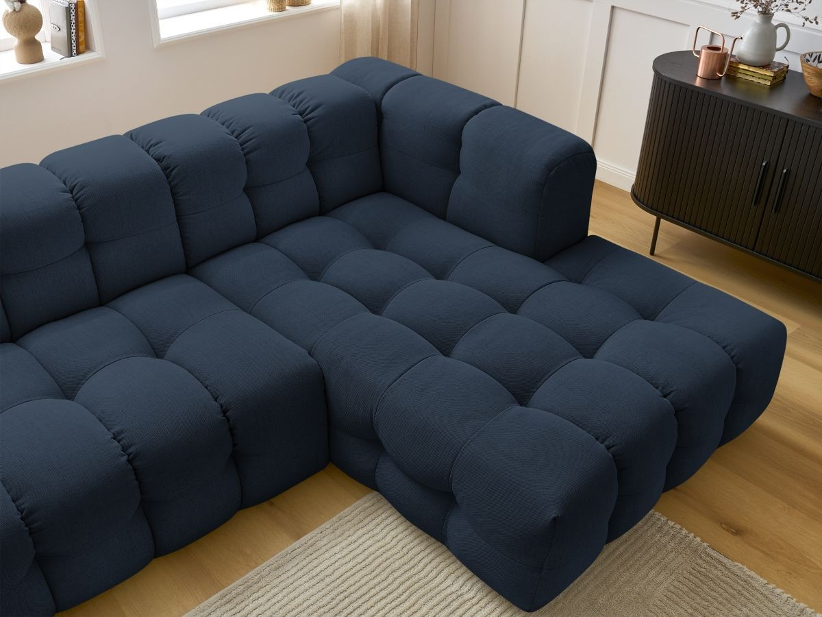 Bobochic Cloud Ecksofa 288 × 184 cm Stoff Dunkelblau Ecke rechts
