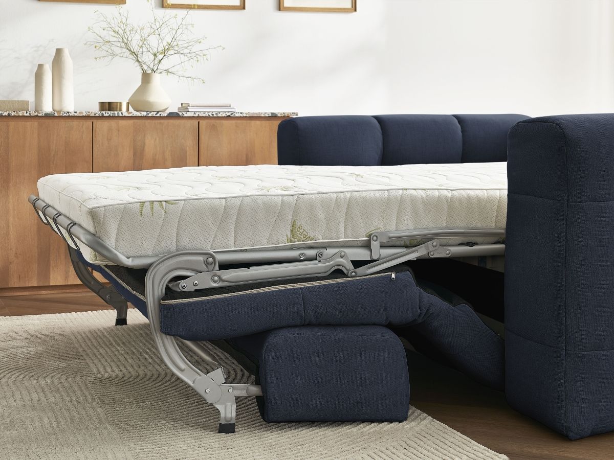 Bobochic Cloud Schlafsofa 3-Sitzer Stoff Dunkelblau