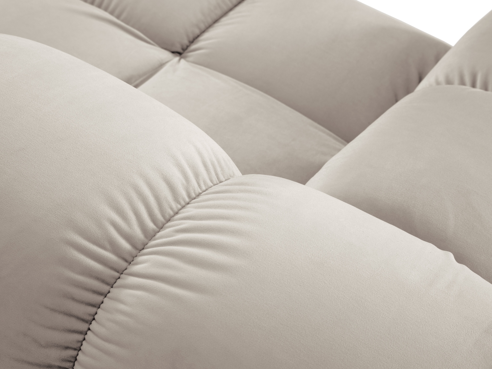 Micadoni Modulares Panorama Ecksofa Bellis 7-Sitzer Rechts Samt Bluvel Dunkelbeige
