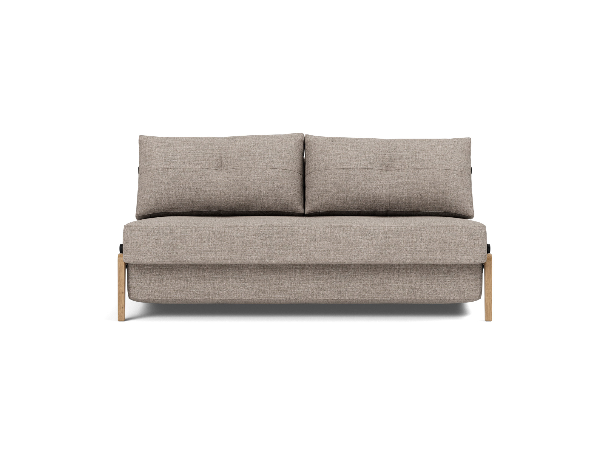 Schlafsofa Cubed 160 Chenille Yuveno 472-Warm-Grey Beine Eiche