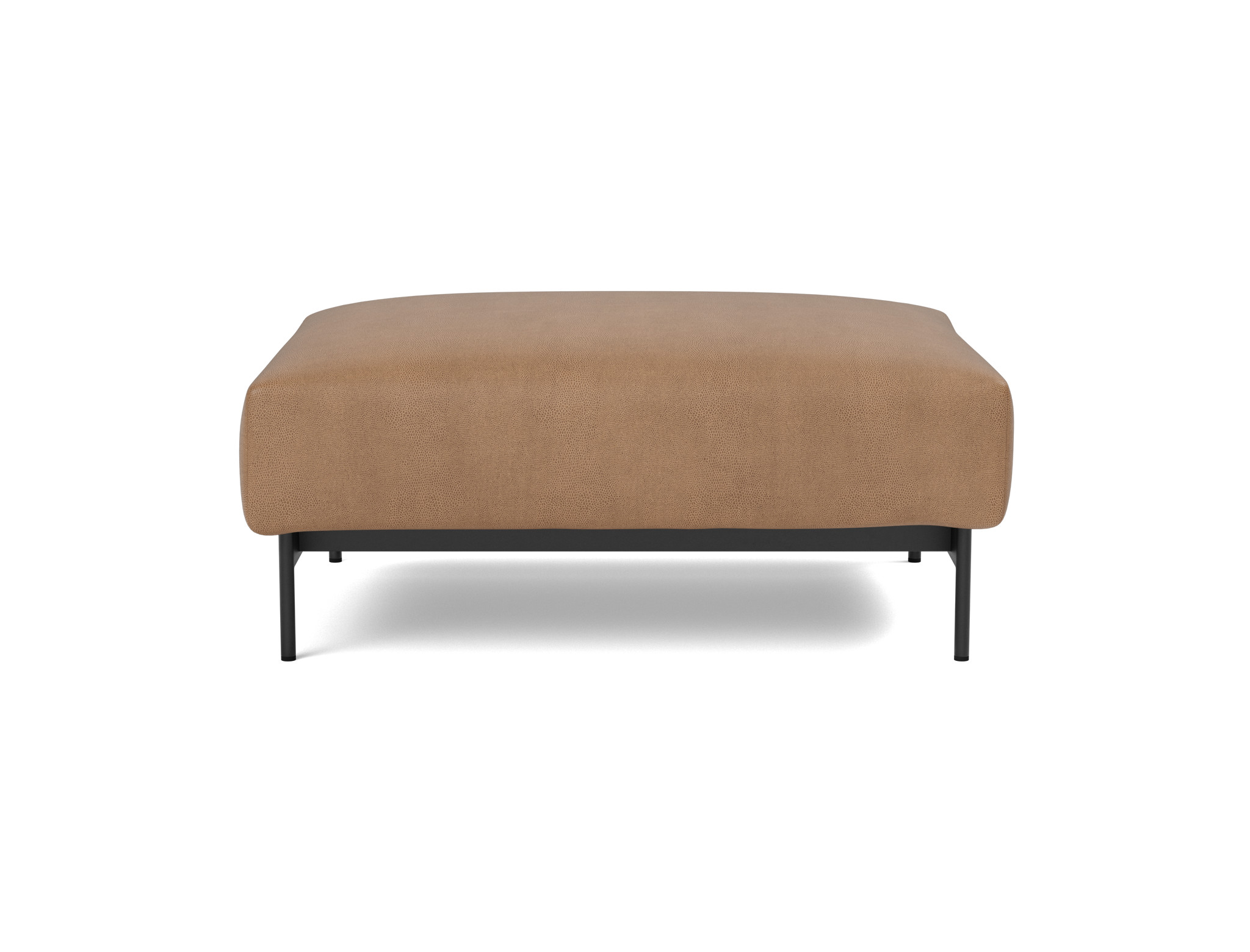 Hocker Malloy Lederoptik Faunal 551-Brown Beine Schwarzes Metall