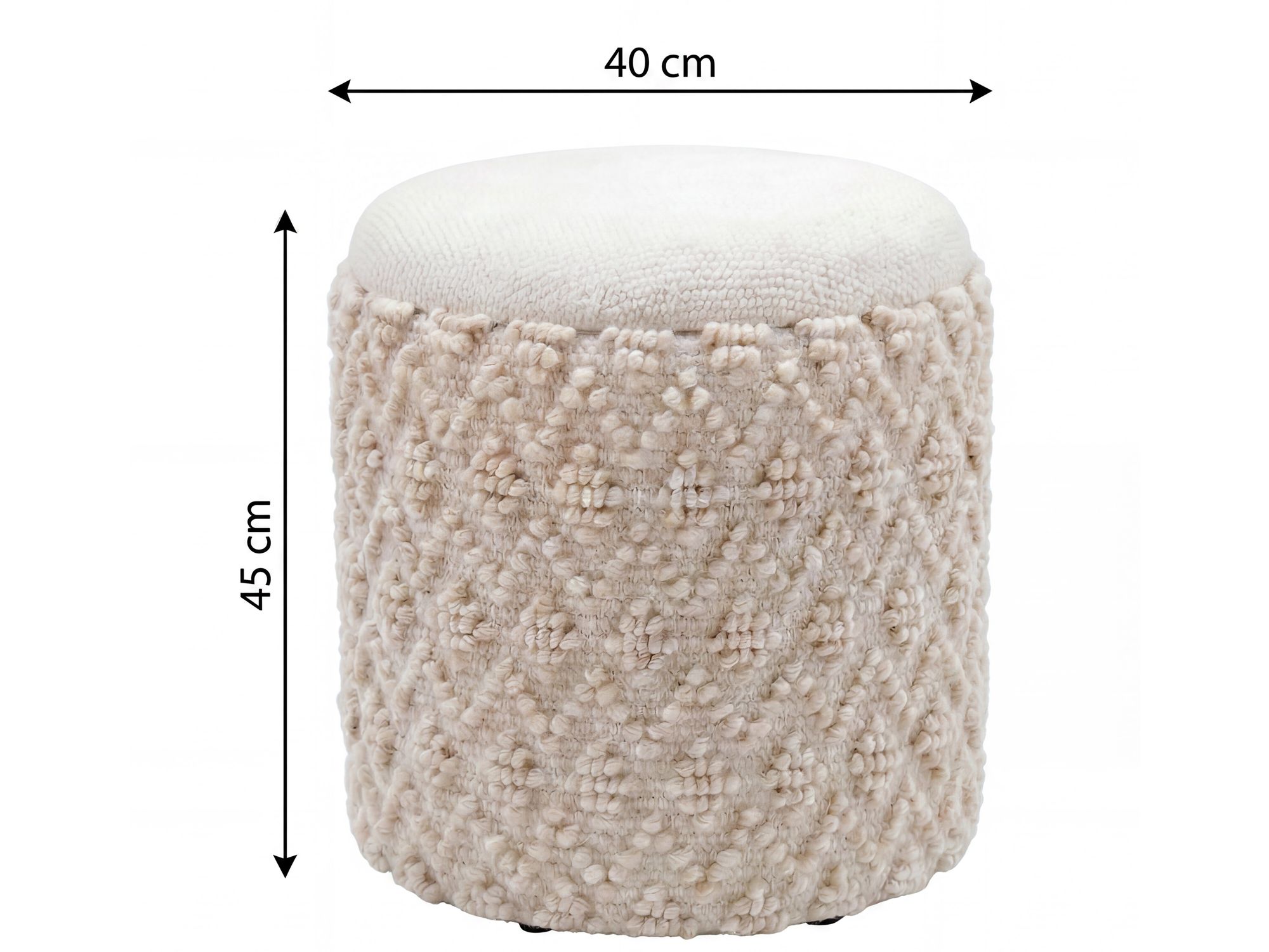 Sitzhocker Vagsbygd Stoff Creme Ø 40 cm