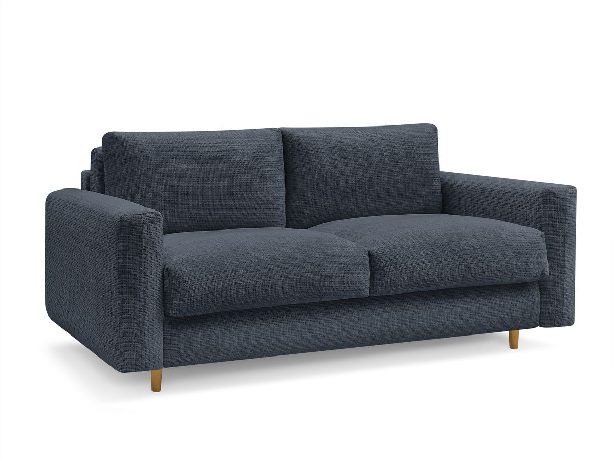 Bobochic Cocoone Schlafsofa 3-Sitzer Strukturstoff Dunkelblau, Liegefläche 140 × 200 cm