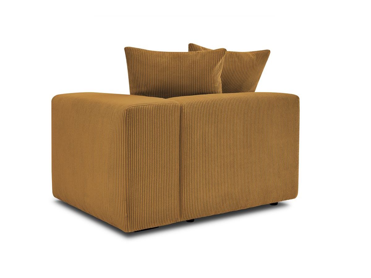 Bobochic Voltaire Sofamodul 1-Sitzer 130 × 100 cm Cordsamt Gelb Ecke rechts