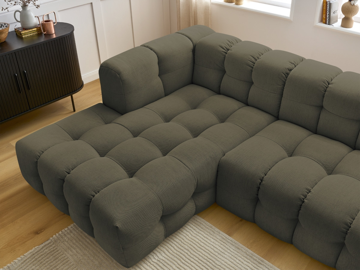 Bobochic Cloud Ecksofa 288 × 184 cm Stoff Grün Ecke links
