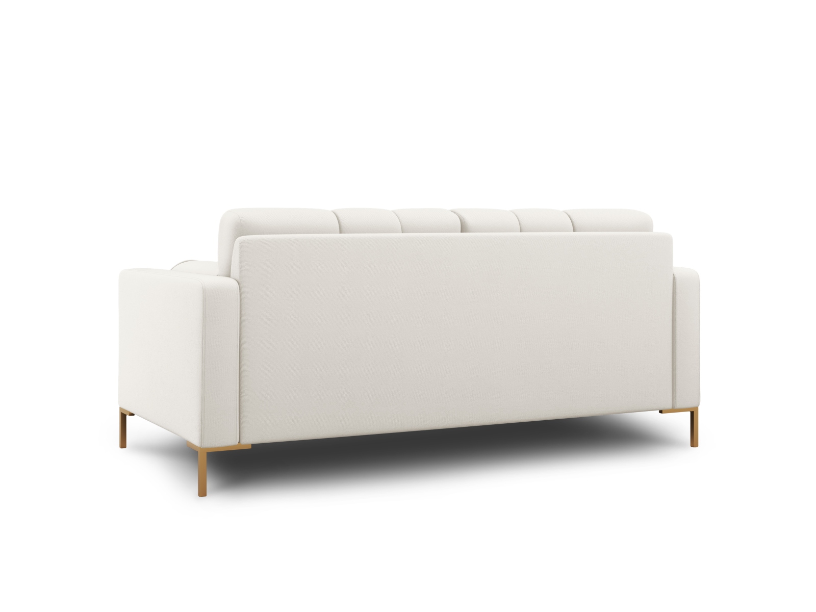 Cosmopolitan Design Sofa Bali 2-Sitzer Strukturierter Stoff Neve Helles Beige Beine Gold