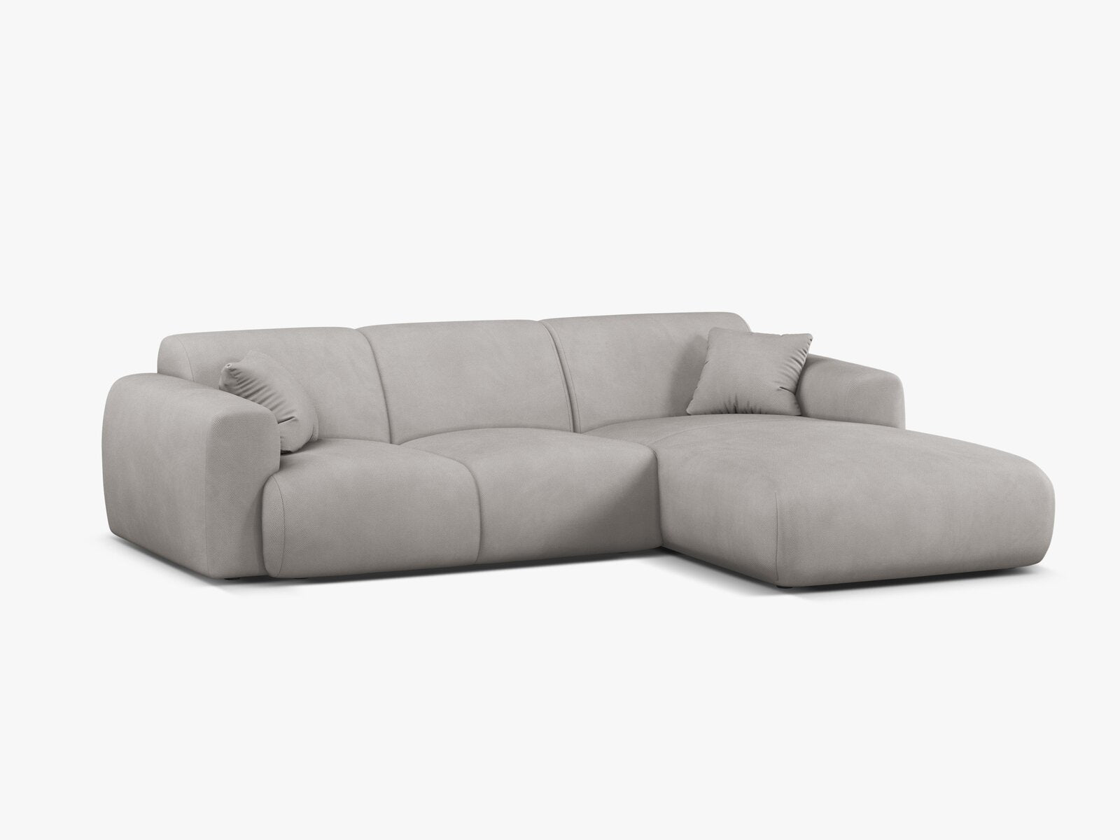 Micadoni Ecksofa Molino 4-Sitzer Rechts Strukturierter Stoff Rebel Hellgrau