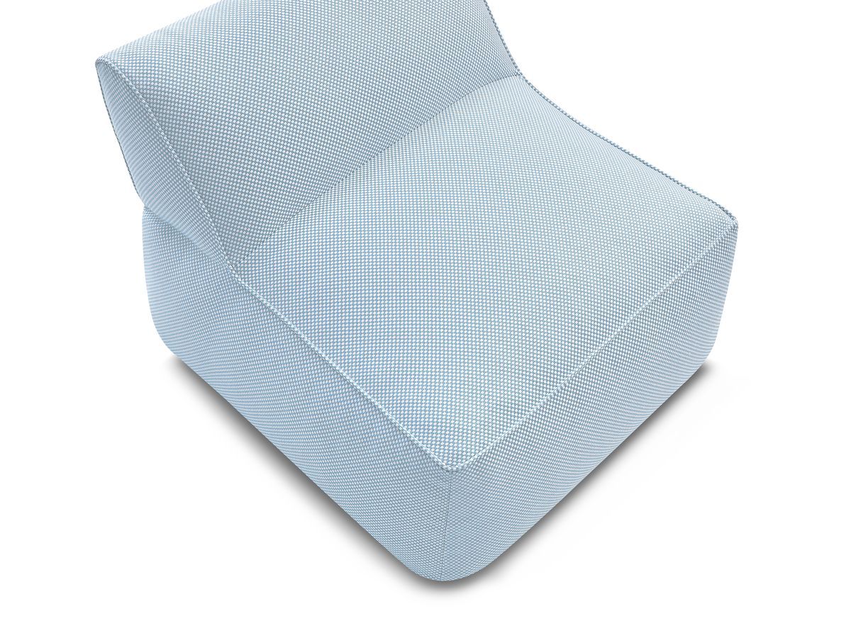 Bobochic Riviera Sofamodul 1-Sitzer Melange-Stoff Hellblau