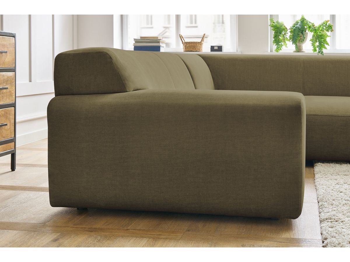 Bobochic Lavena Ecksofa 312 × 220 cm Samt Grün Ecke rechts