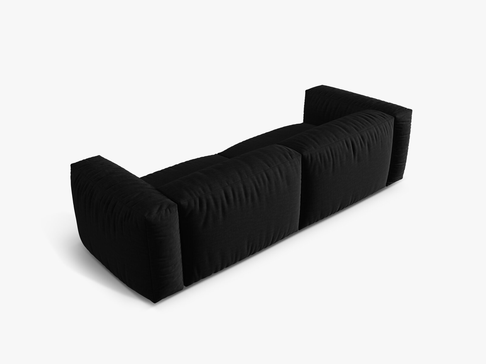 Micadoni Sofa Martina 3-Sitzer Strukturierter Stoff Boston Schwarz