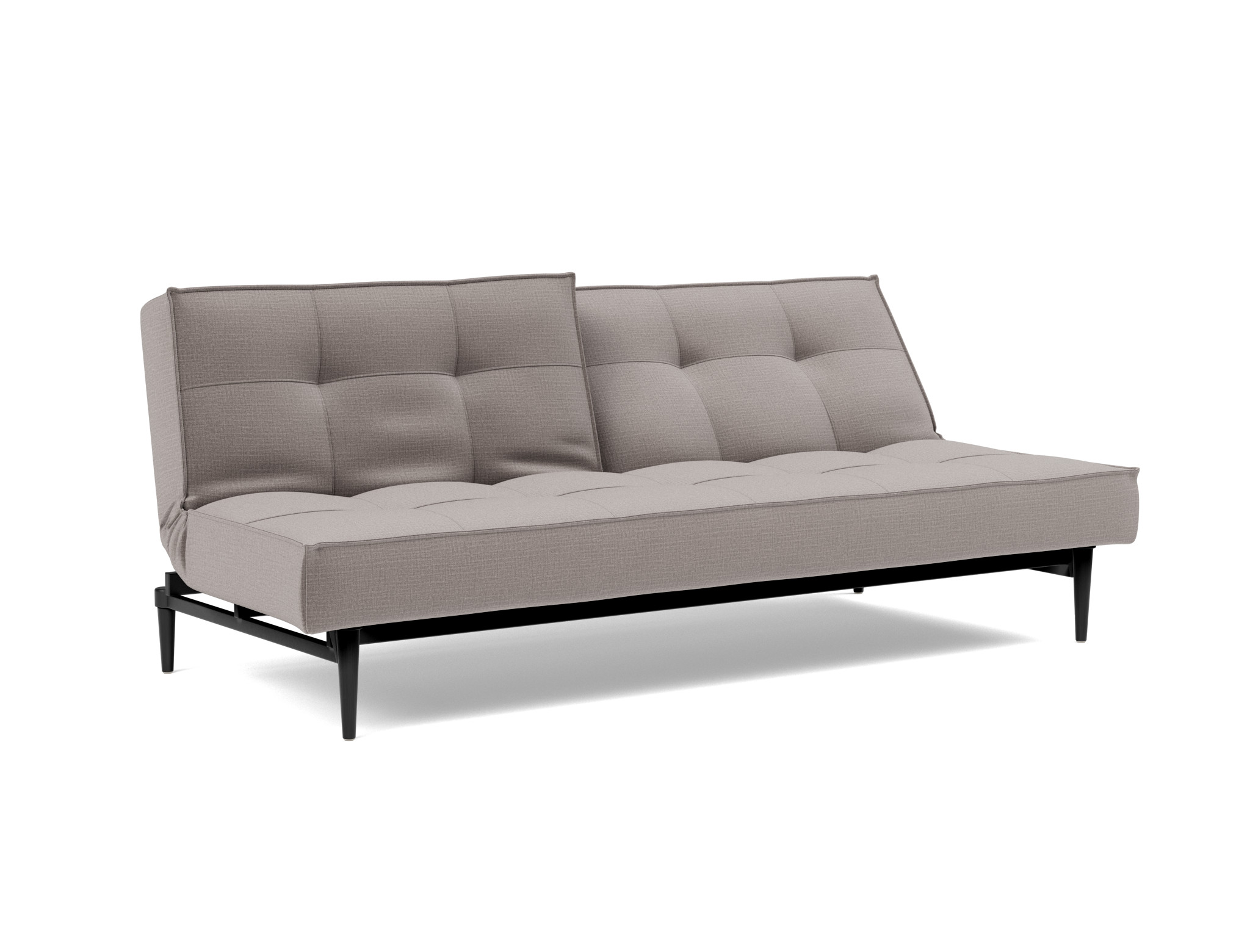 Schlafsofa Splitback Chenille Esina 418-Truffle Beine Styletto Eiche schwarz