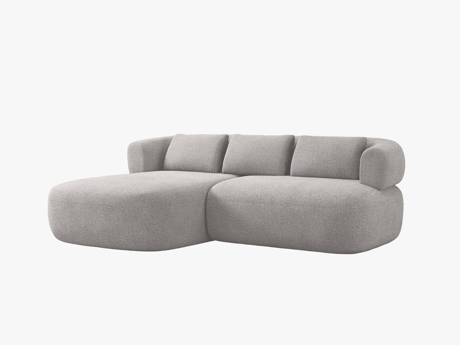 Micadoni 5-Sitzer Ecksofa Jenny Kleine Version Links Boucle Now or Never Hellgrau