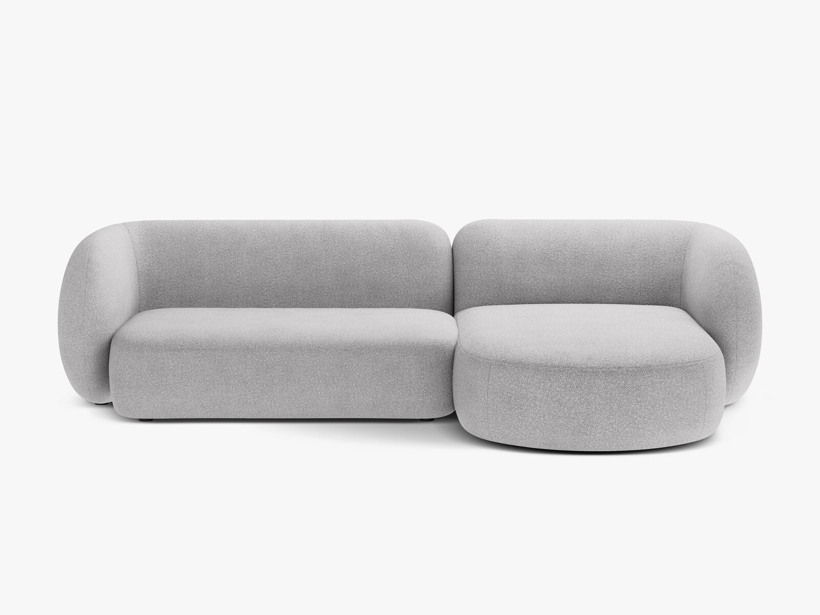 Micadoni Ecksofa Kate 3-Sitzer Rechts Boucle Baloo Hellgrau