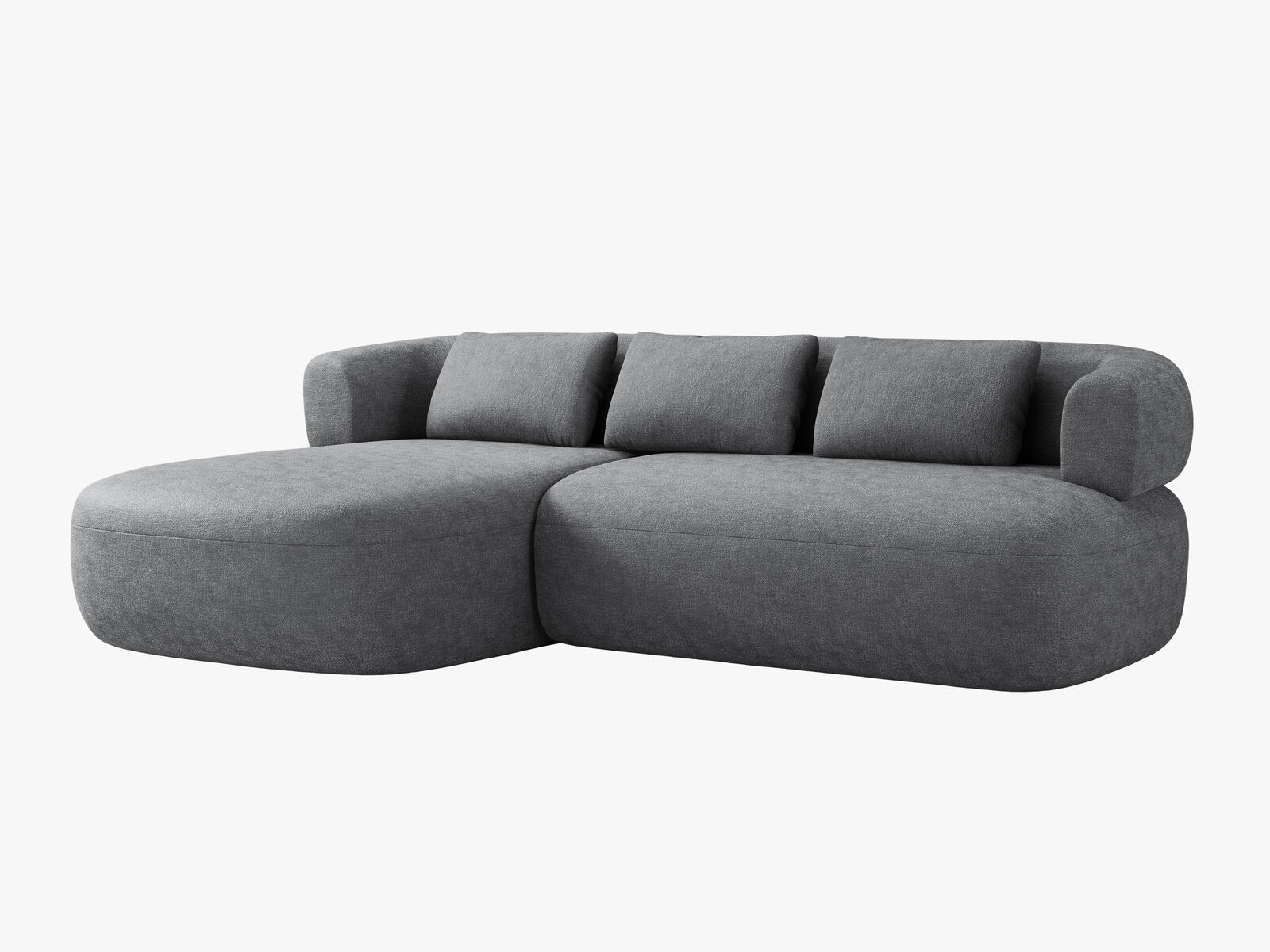 Micadoni 5-Sitzer Ecksofa Jenny Links Chenille Perfect Harmony Dunkelgrau