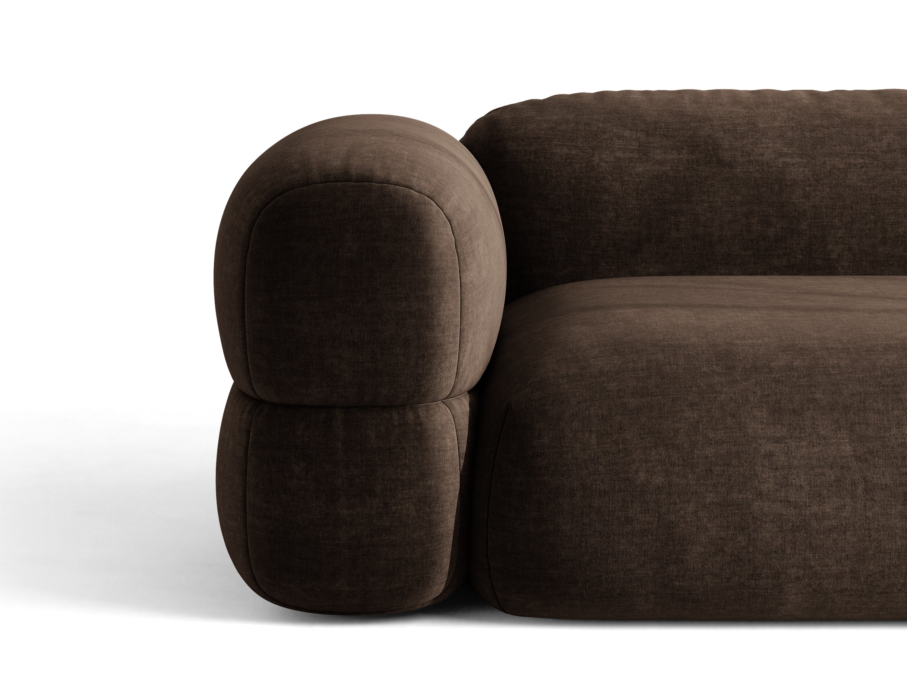 Micadoni Symmetrisches Ecksofa Luno 5-Sitzer Samt Vogue Schokolade