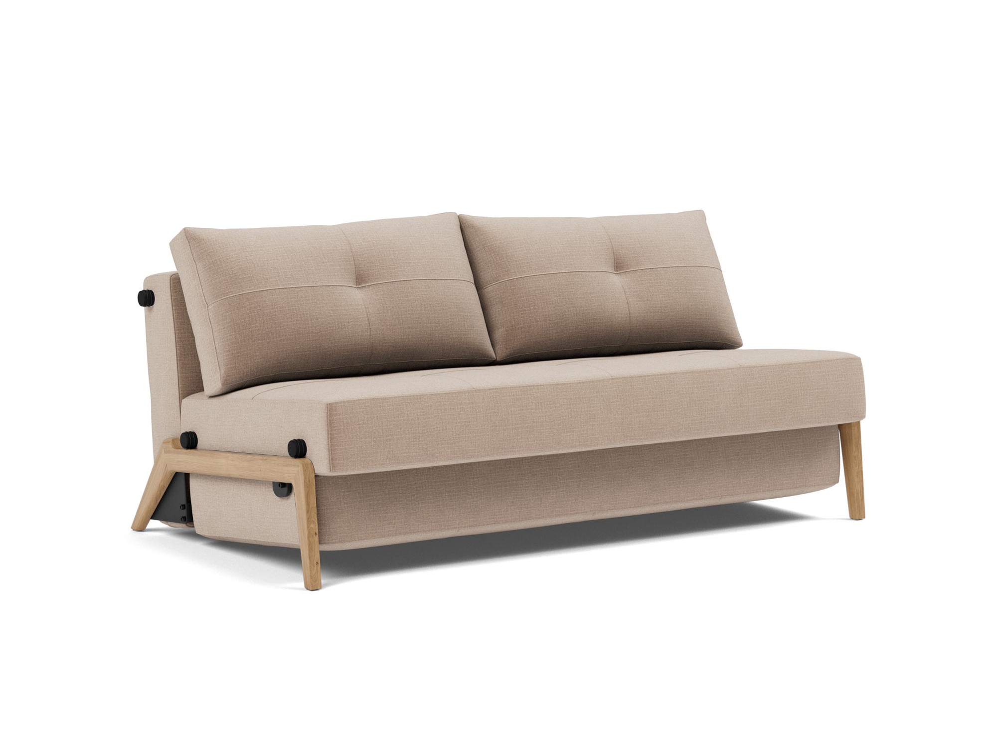 Schlafsofa Cubed 160 Chenille Esina 417-Mocha Beine Eiche