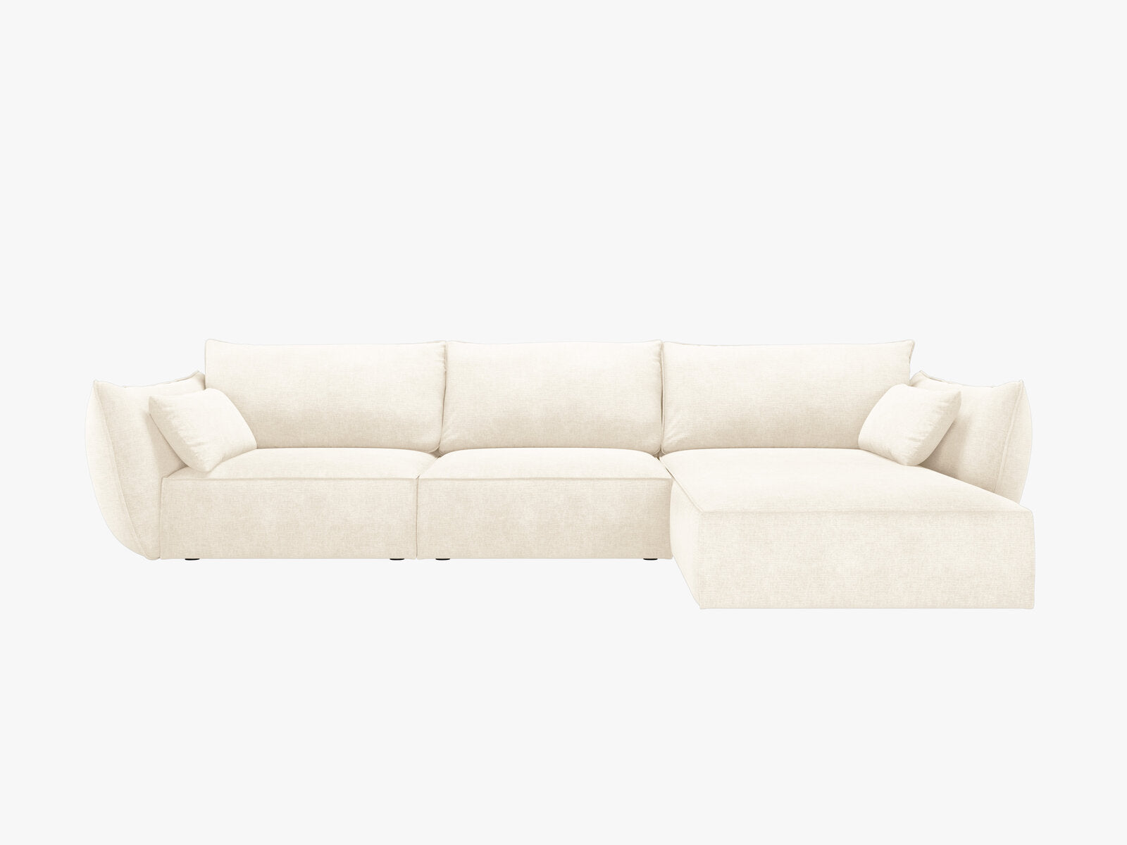 Micadoni Ecksofa Kaelle 4-Sitzer Rechts Chenille Over The Horizon Helles Beige