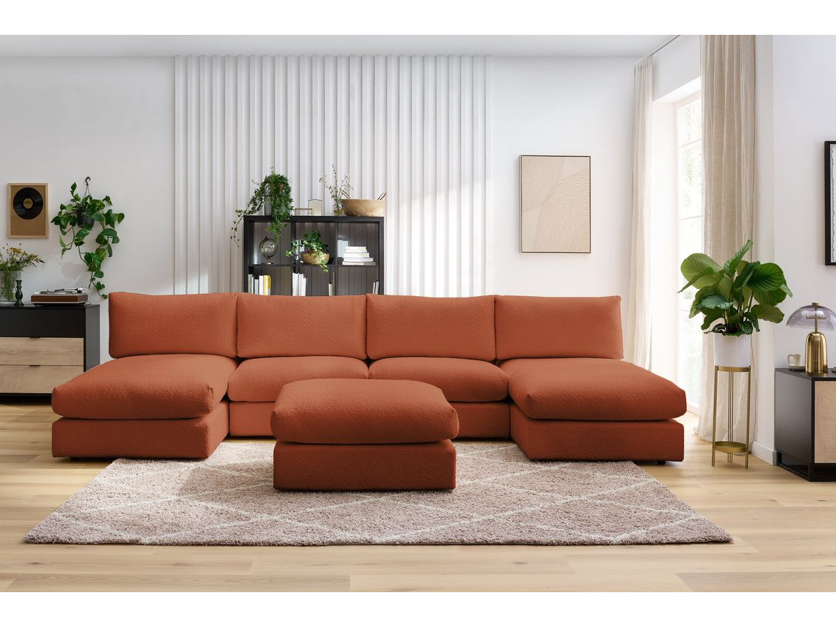 Bobochic Paris Wohnlandschaft Bouclé-Stoff Orange