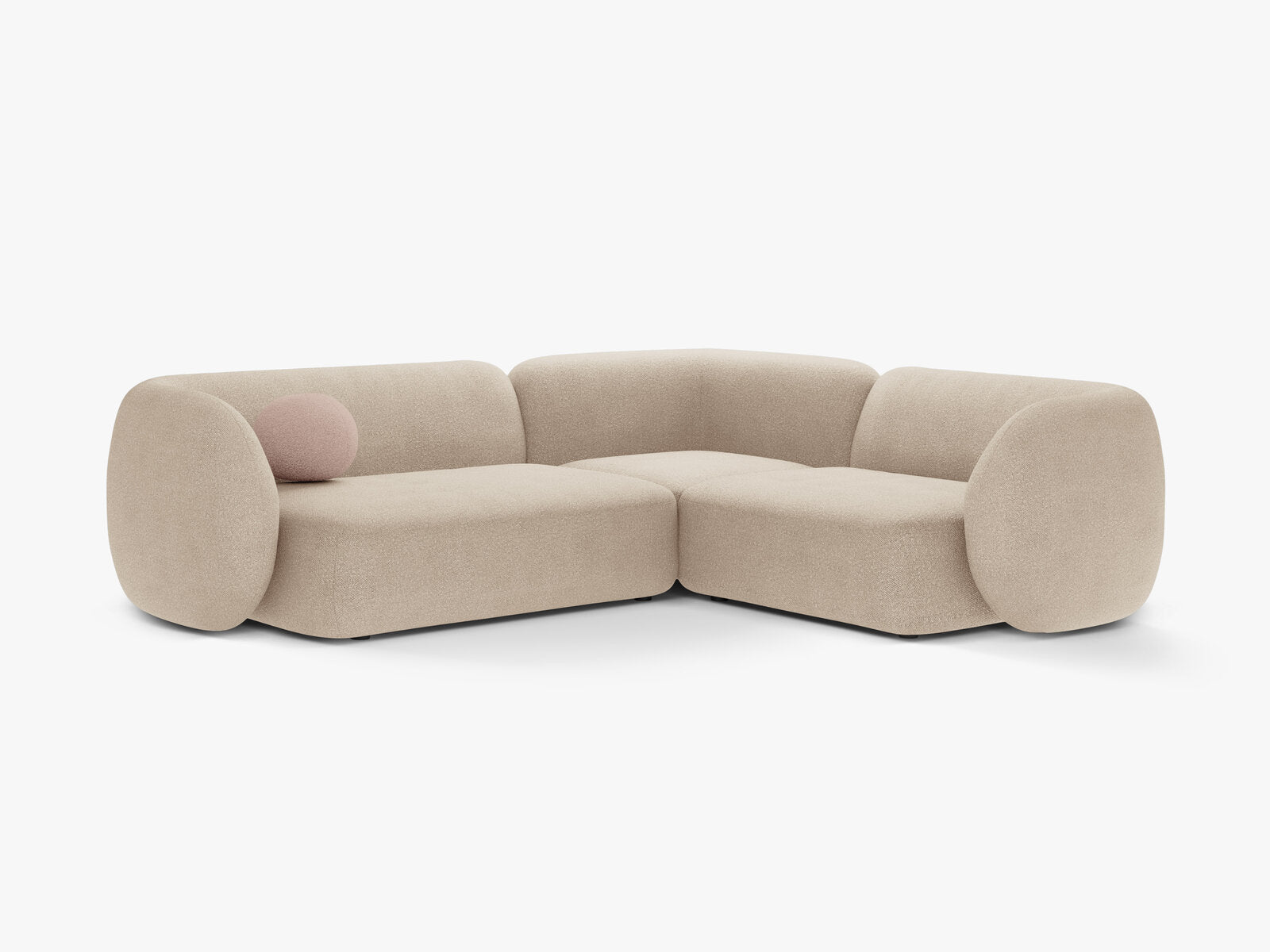 Micadoni Ecksofa Kate 4-Sitzer Rechts Boucle Beige