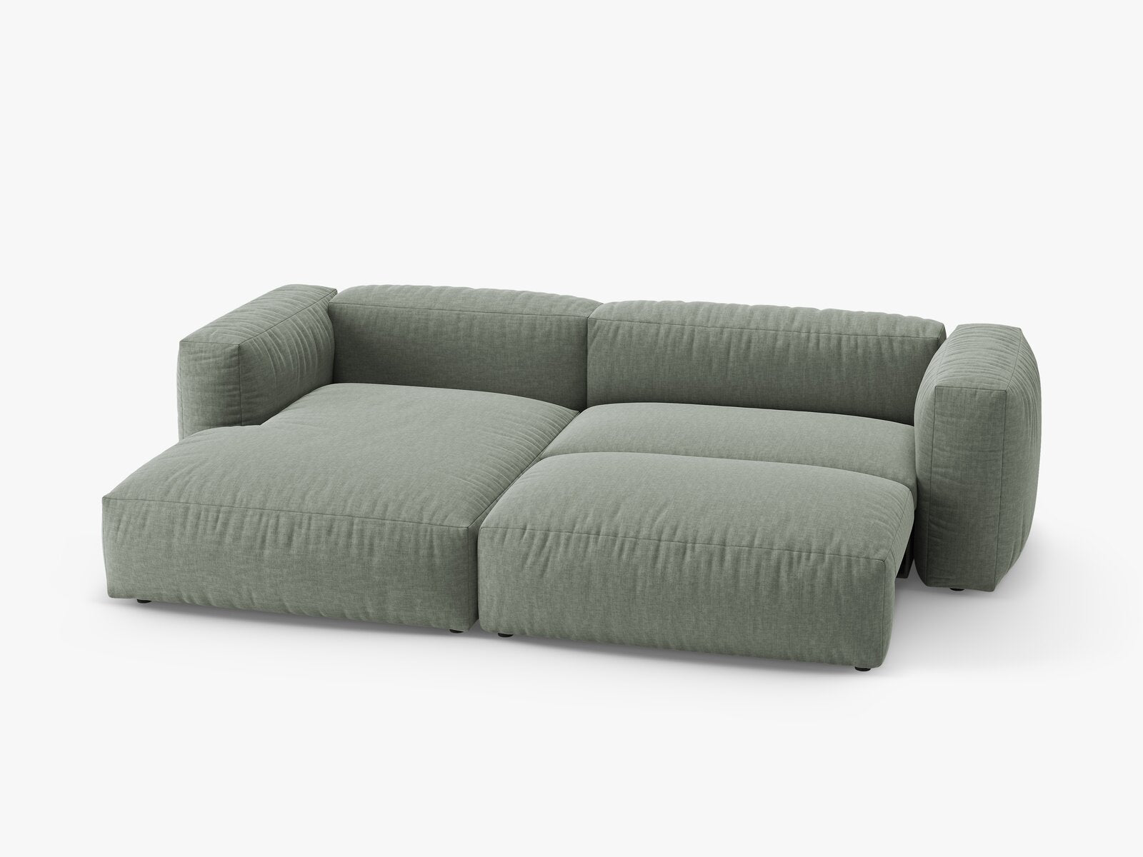 Micadoni Martina Ecksofa 4-Sitzer mit Schlaffunktion Links Strukturierter Stoff Boston Moosgrün