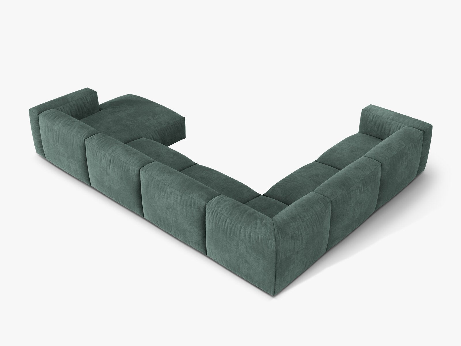 Micadoni modulares Ecksofa XL Martina 6-Sitzer Links Samt Vogue Petrol