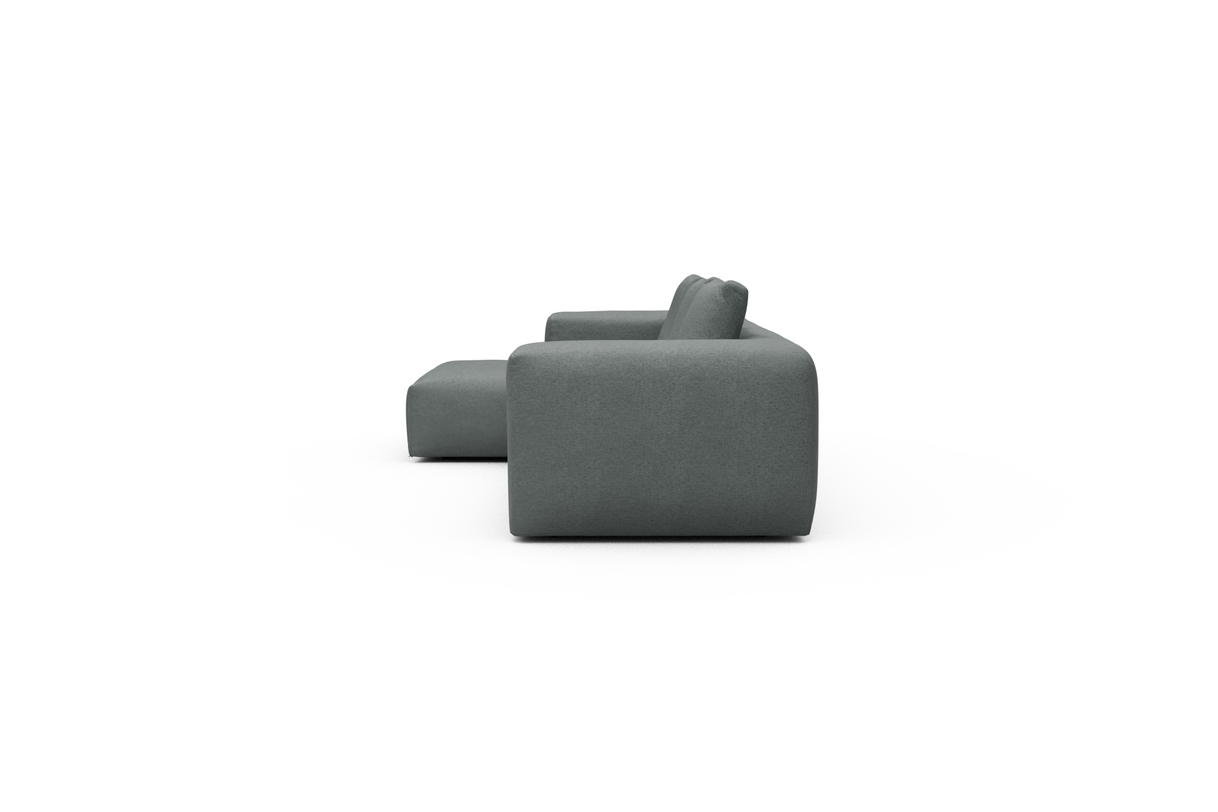Ecksofa Fred Chaiselongue links mit 2,5-Sitzer Denari-Soft-Grey