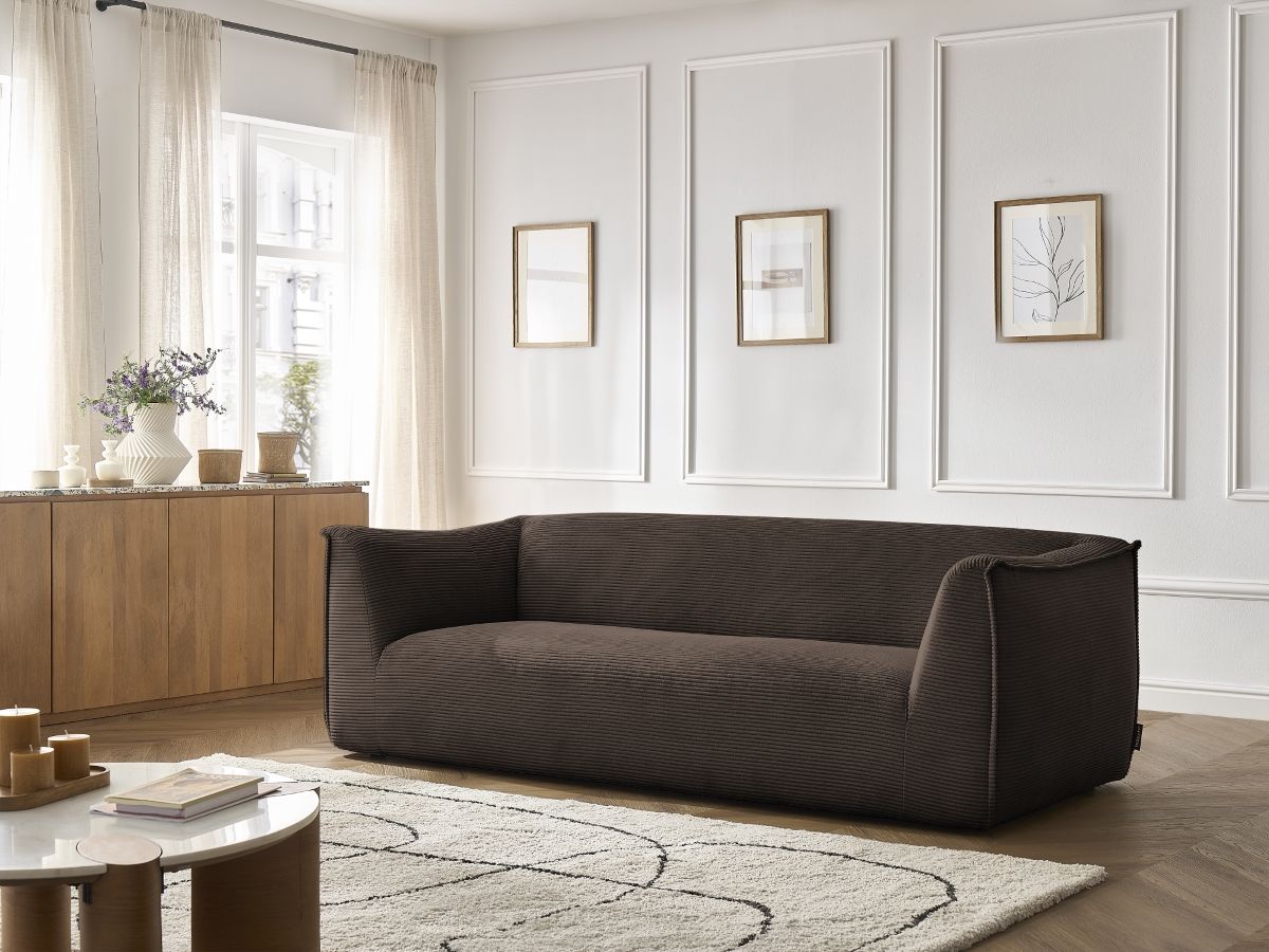 Bobochic Giorgia Sofa 3-Sitzer Cordsamt Braun