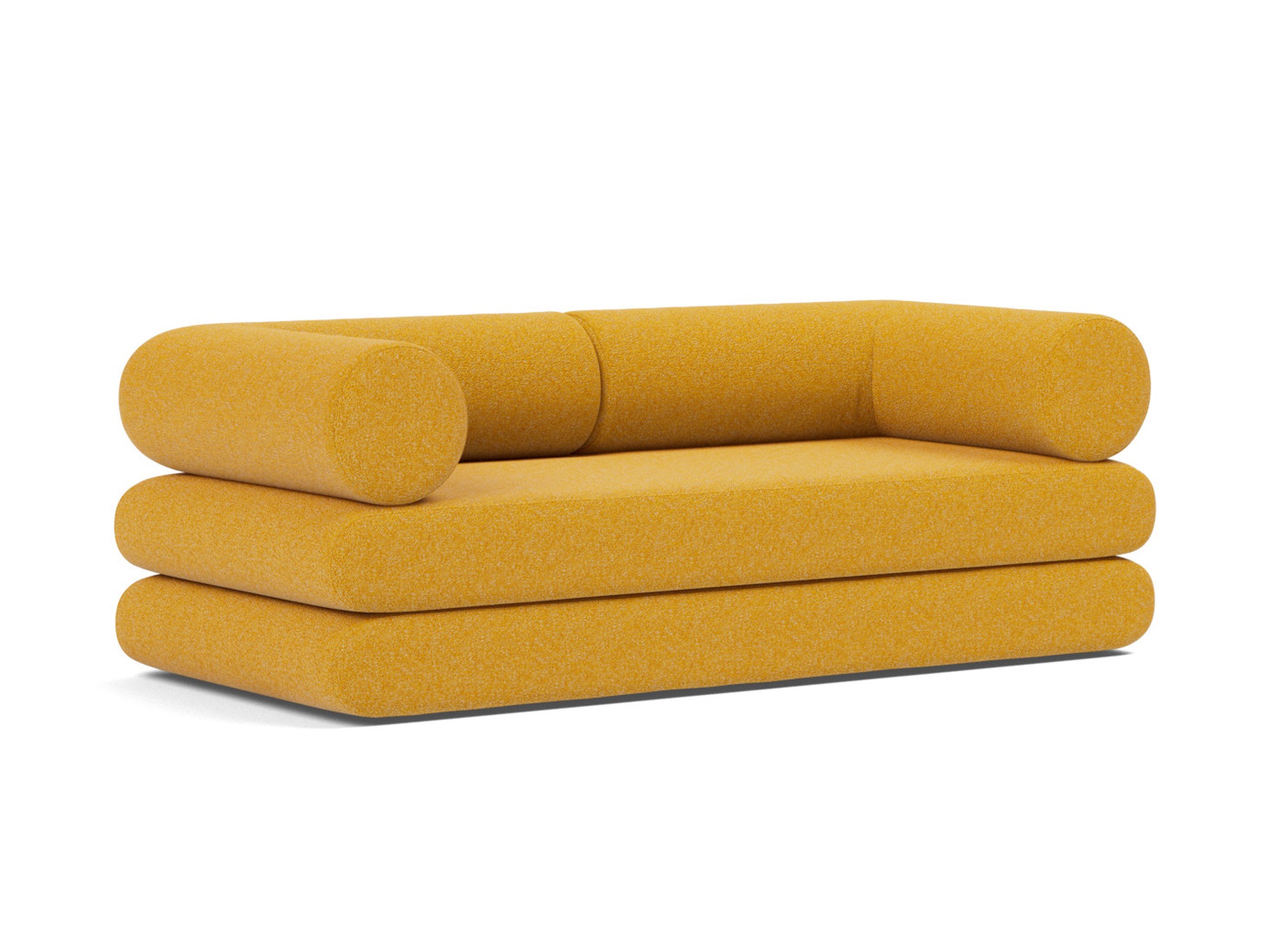 Tagesbett Circlus mit L-förmigen Armlehnen Boucle Skandi 536-Ochre