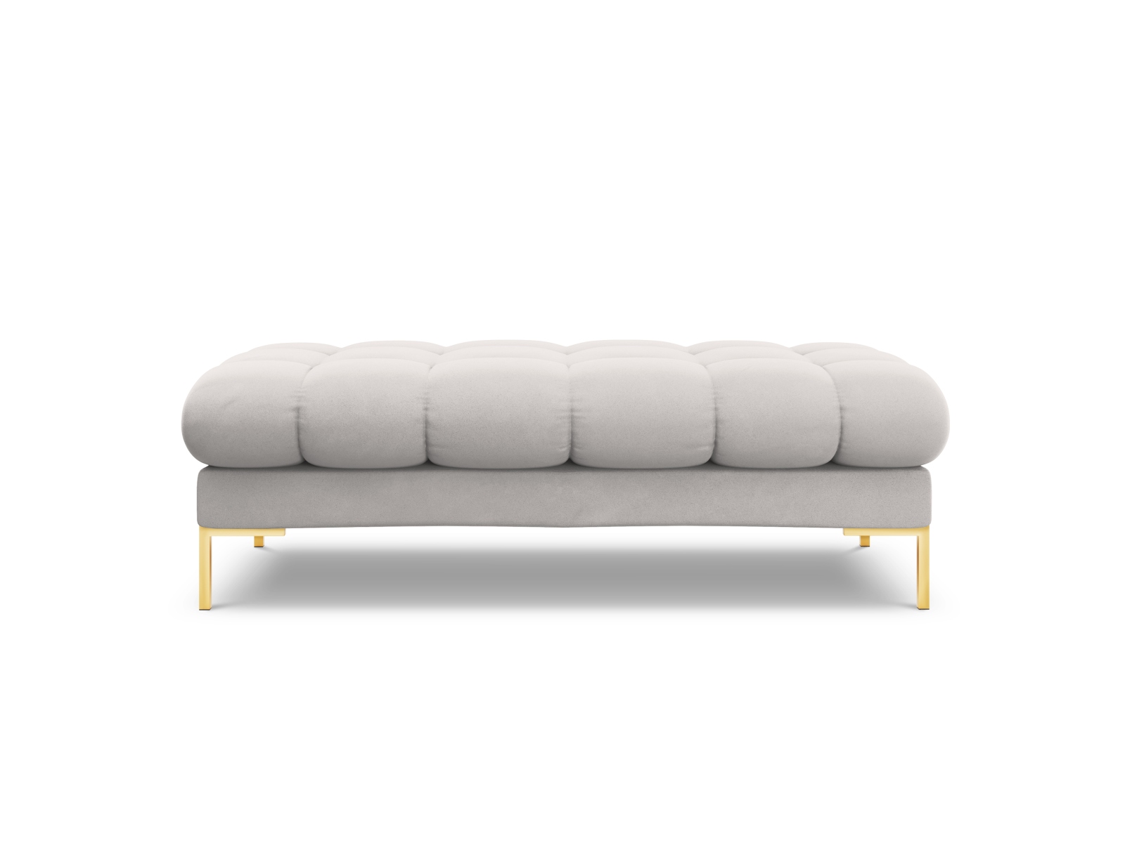 Cosmopolitan Design Polsterbank Bali 2-Sitzer Samt Bluvel Silber Beine Gold