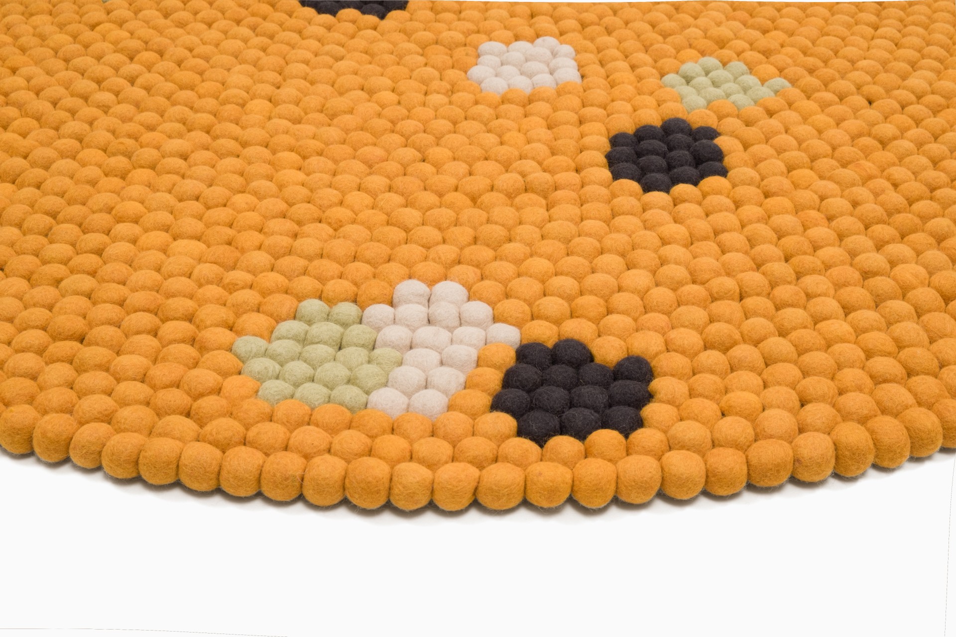 myfelt Terra Sun Filzkugelteppich Gelb rund Ø 50 cm