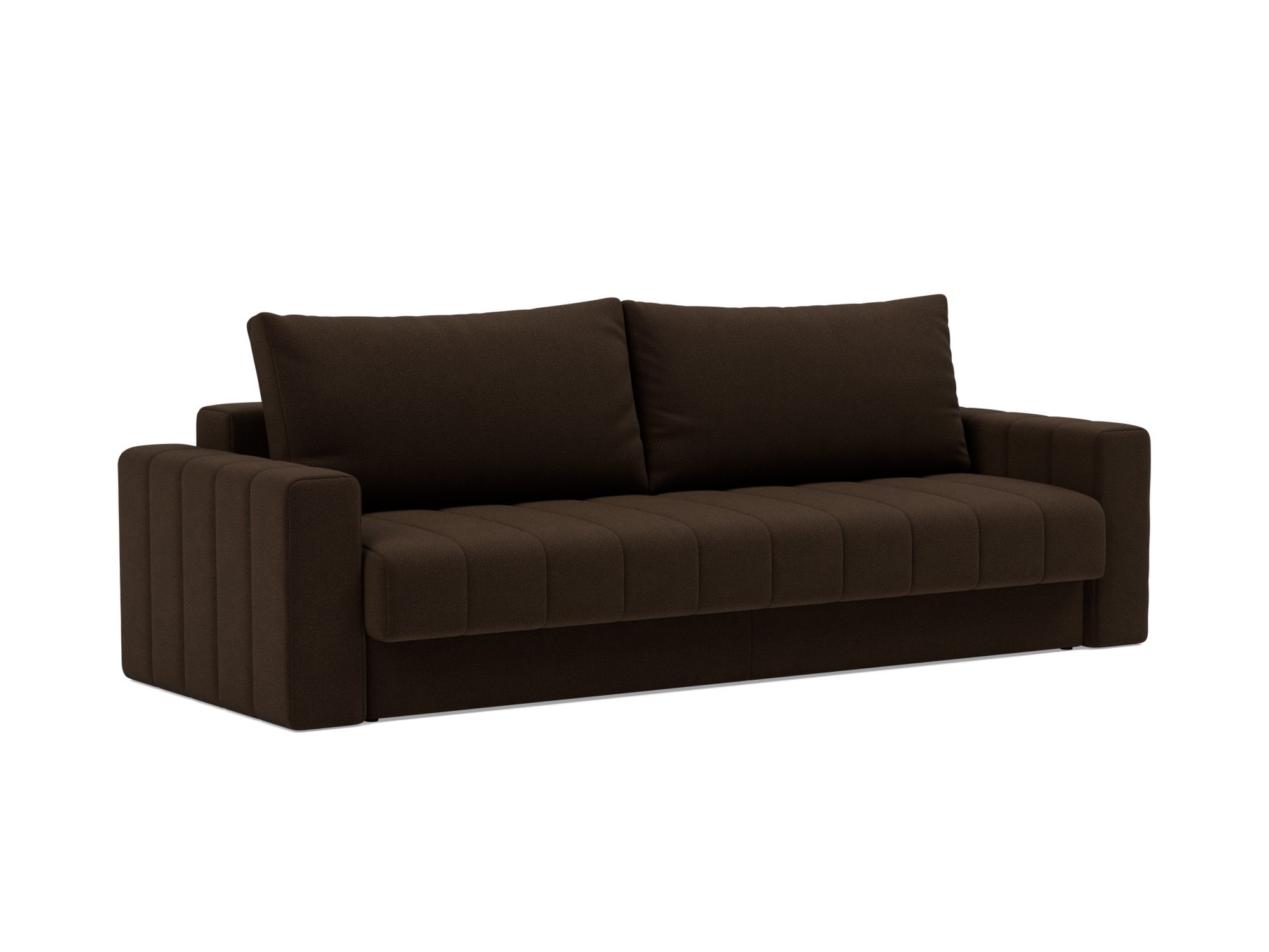 Schlafsofa Akello mit Armlehnen Strukturierter Stoff Taura 358-Chocco