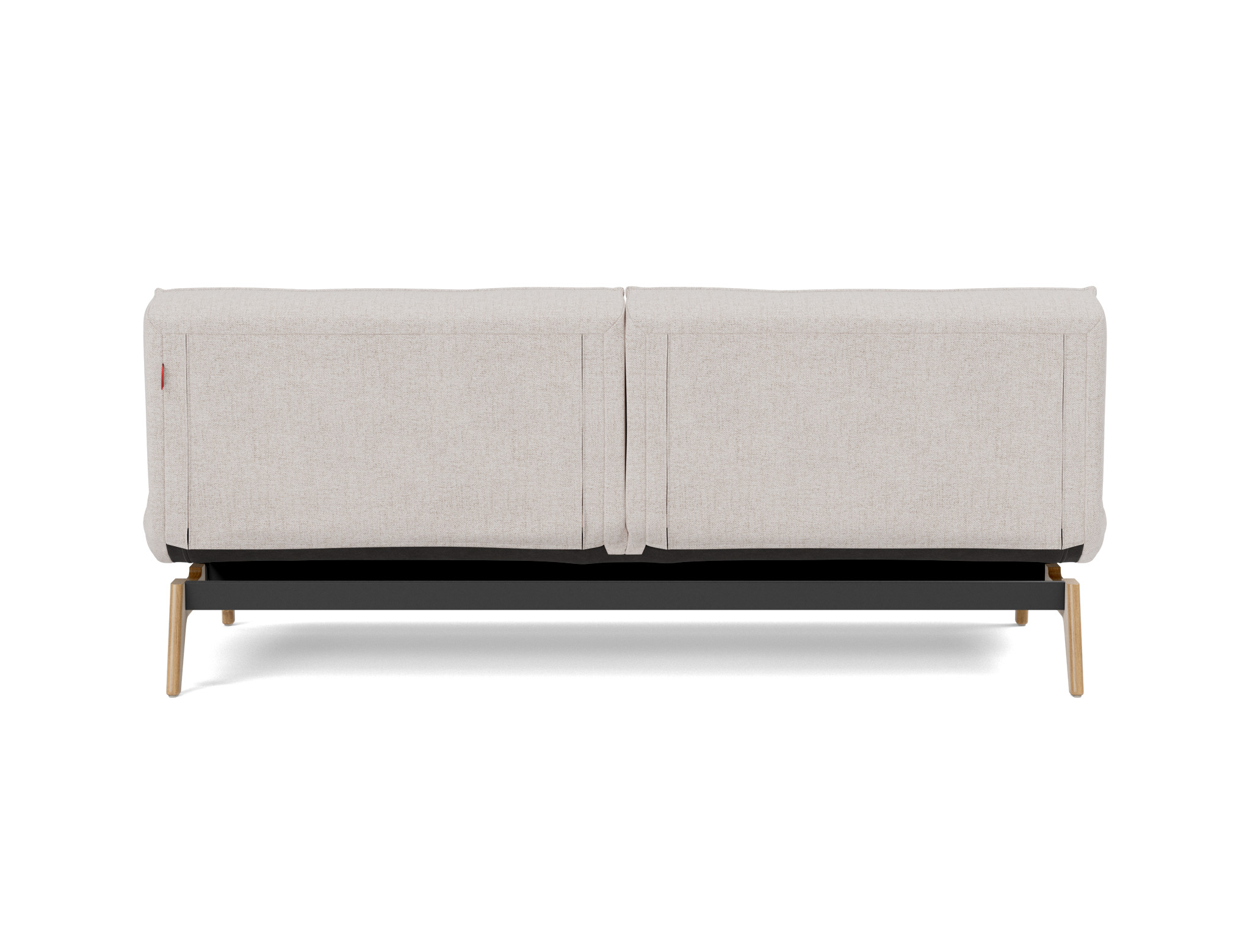 Schlafsofa Splitback Strukturierter Stoff Weda 300-Weda-Sand Beine Eiche
