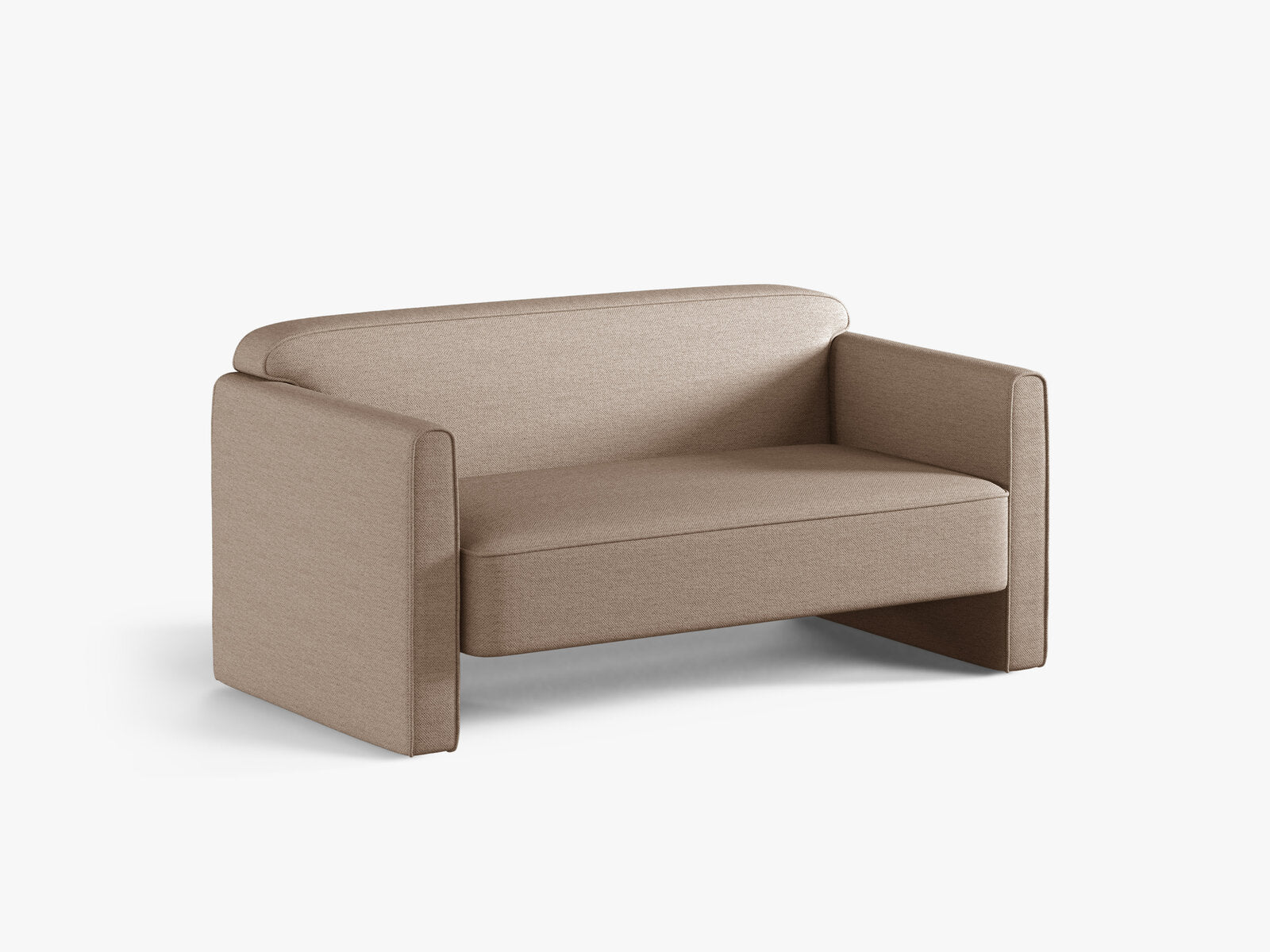 Micadoni Sofa Abby 2-Sitzer Strukturierter Stoff Heritage Dunkelbeige