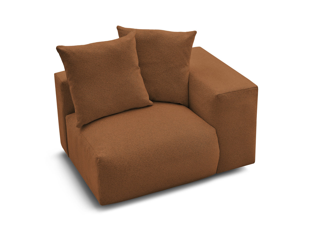 Bobochic Voltaire Sofamodul 1-Sitzer 130 × 100 cm Melange-Stoff Orange Ecke rechts