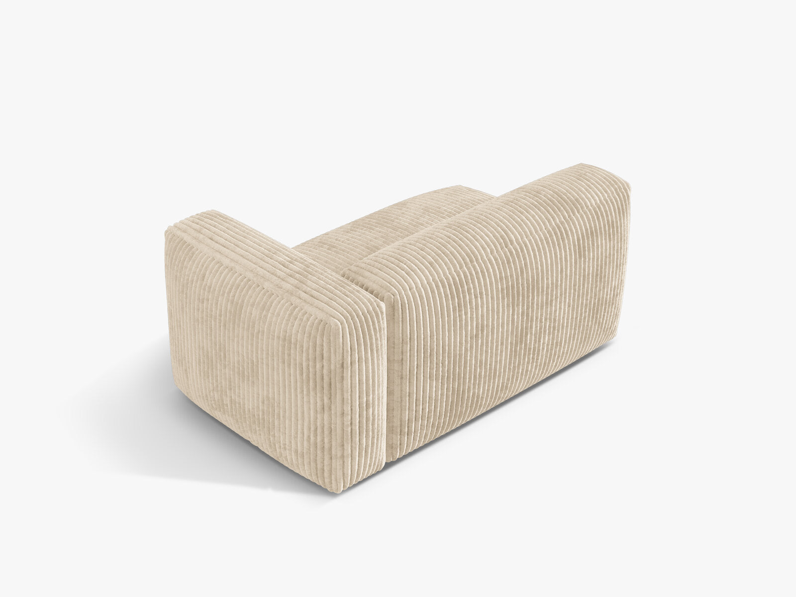 Micadoni Eckmodul Martina 1-Sitzer Groß Rechts Kord Tilia Helles Beige