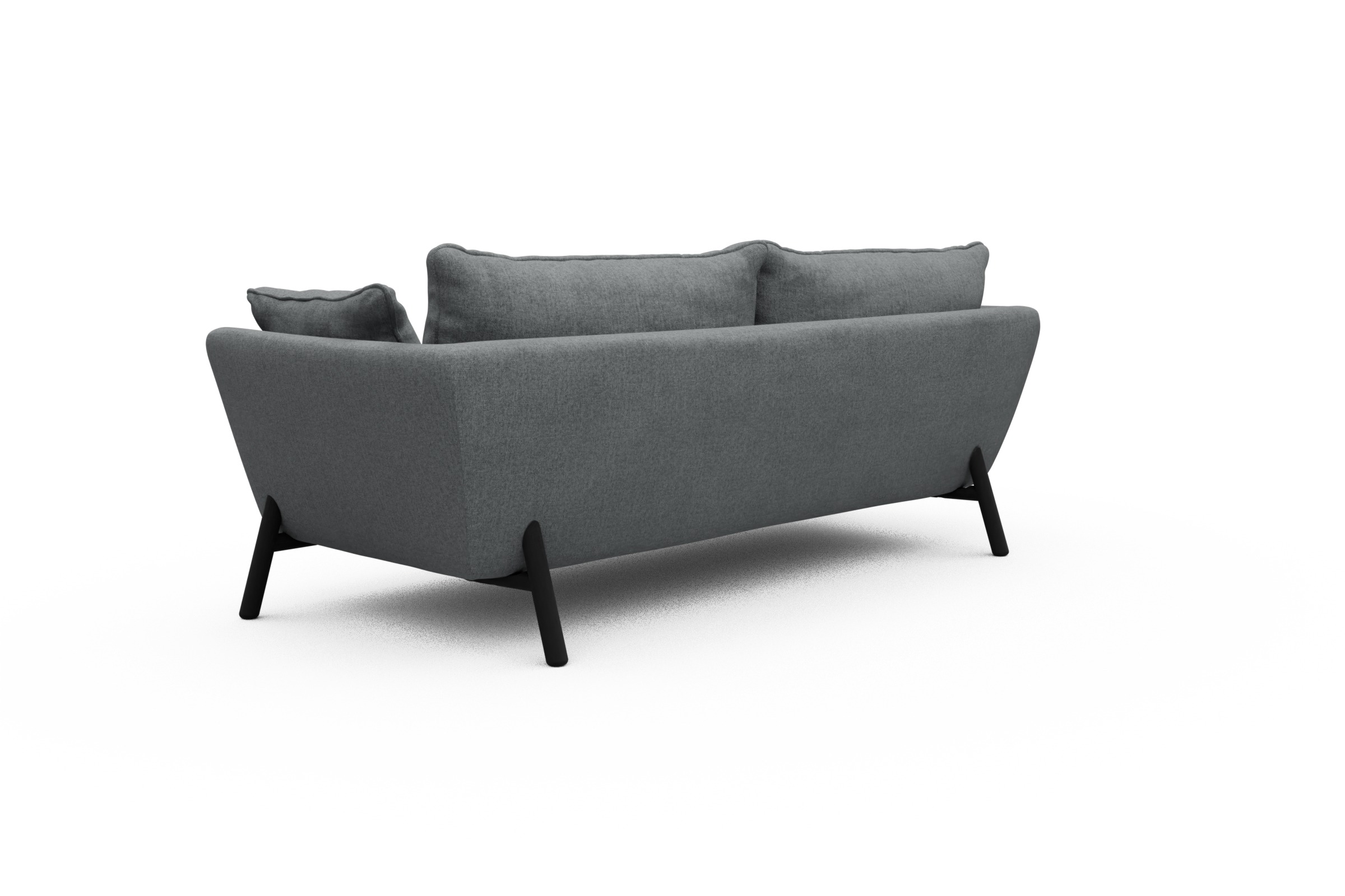Sofa Emil PREMIUM 3-Sitzer Beinfarbe Eiche Schwarz Casone-Gravel-Grey
