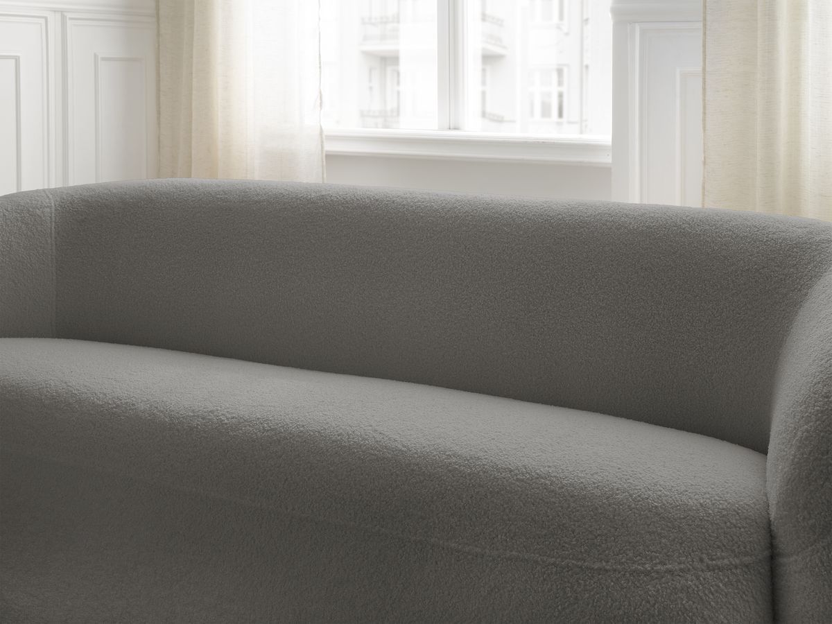 Bobochic Elina Sofa 3-Sitzer Bouclé-Stoff Dunkelgrau