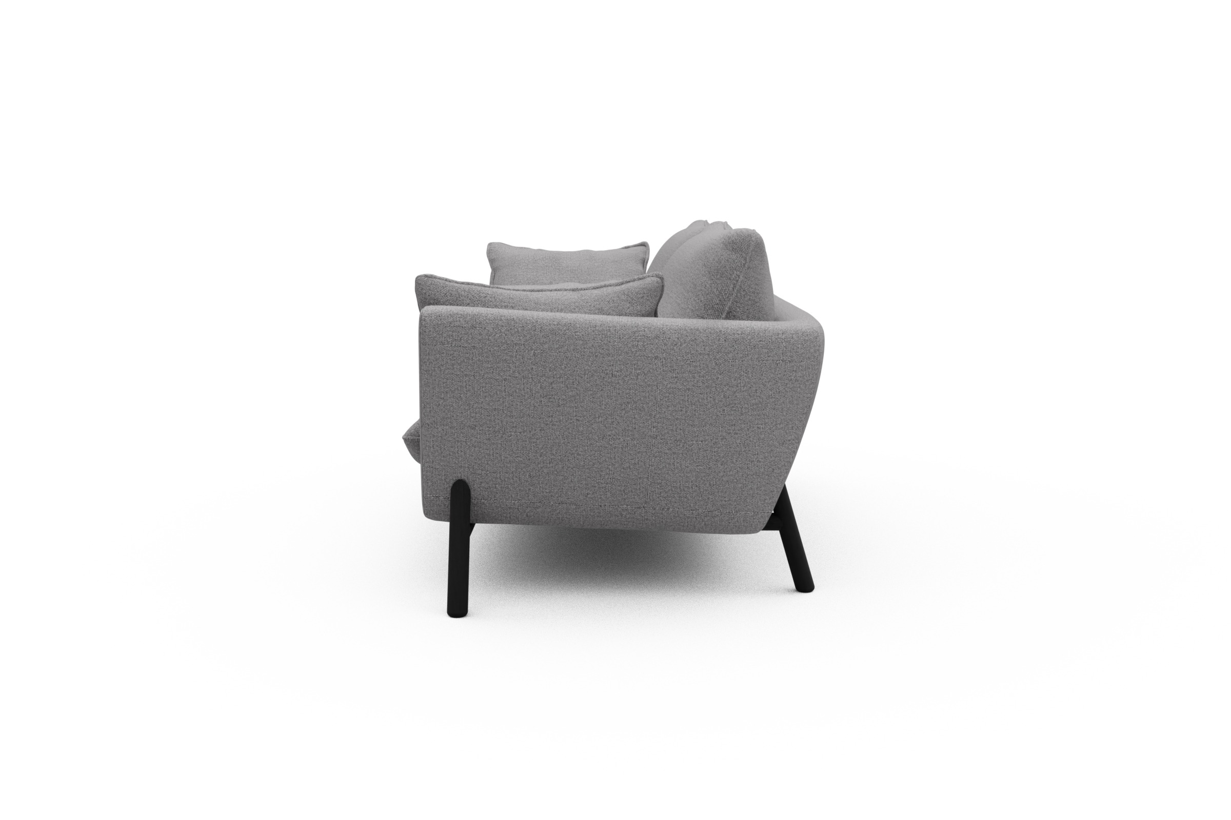 Sofa Emil 2-Sitzer Beinfarbe Eiche Schwarz Sama-Grey